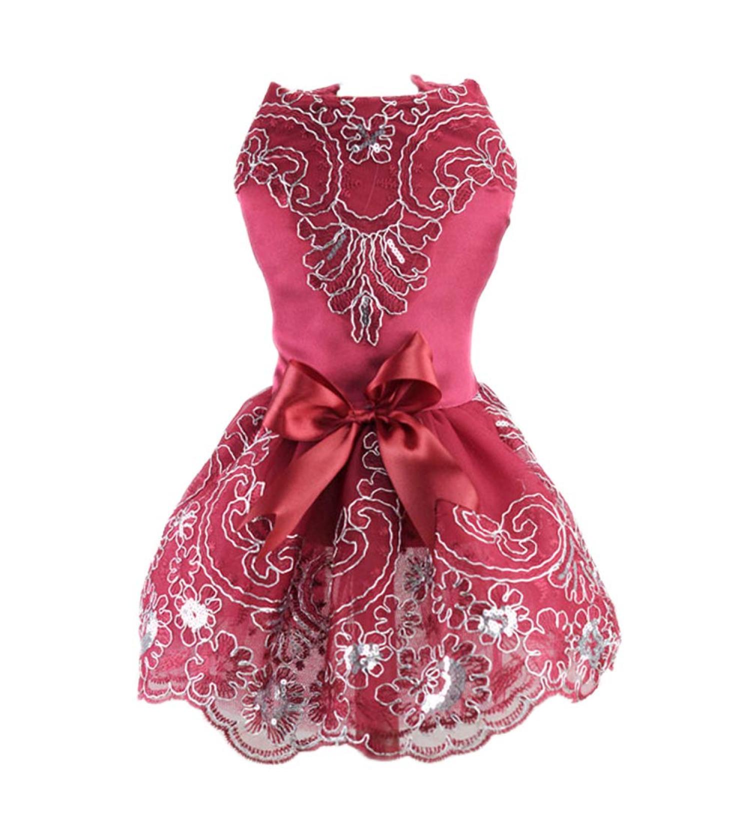 Delifur Medium Red Dog Wedding Dress Tutu Perfect Pet Costume for Birthday Parties & Spring/Summer Celebrations - Buy Online on SooperMarket.com
