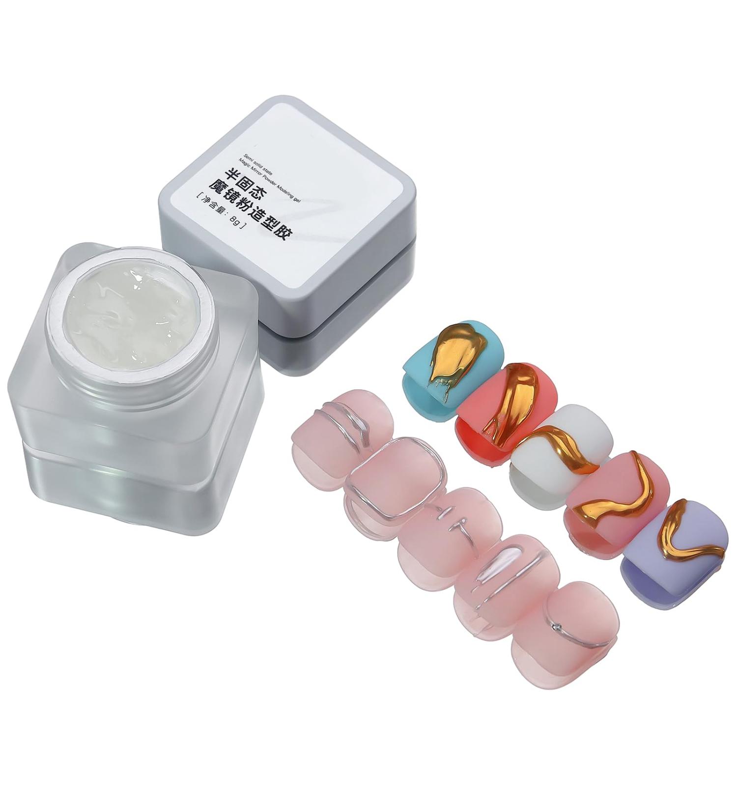 Semi Solid Nail Model Gel Tranparent Gel Polish Decoration Powder Carving Glues Jelly Manicure Tools Polish - Buy Online on SooperMarket.com