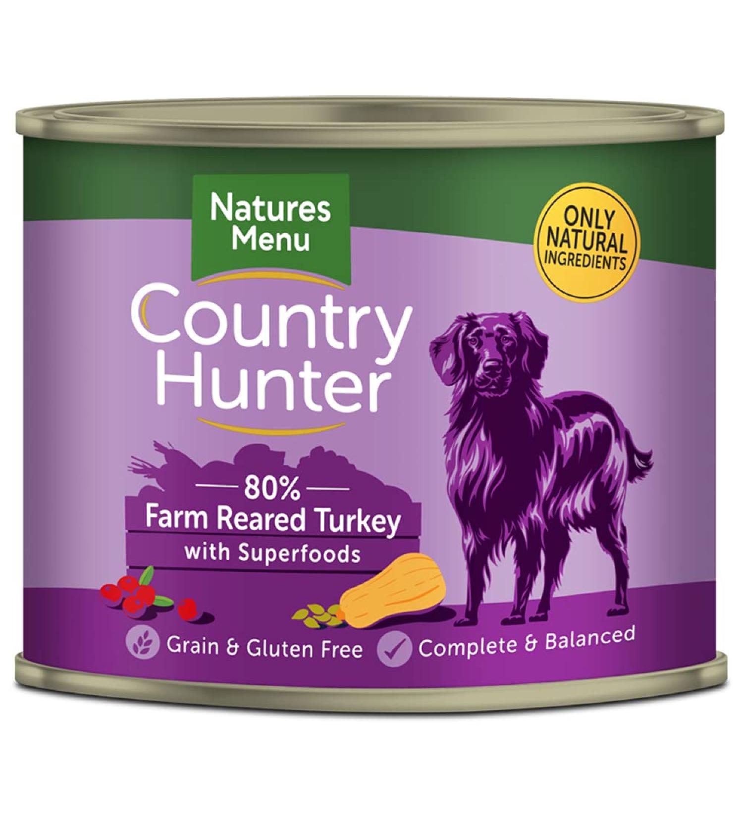 Natures Menu Country Hunter Dog Farm-Reared Turkey with Superfoods Tins 6x600g - Buy Online on SooperMarket.com