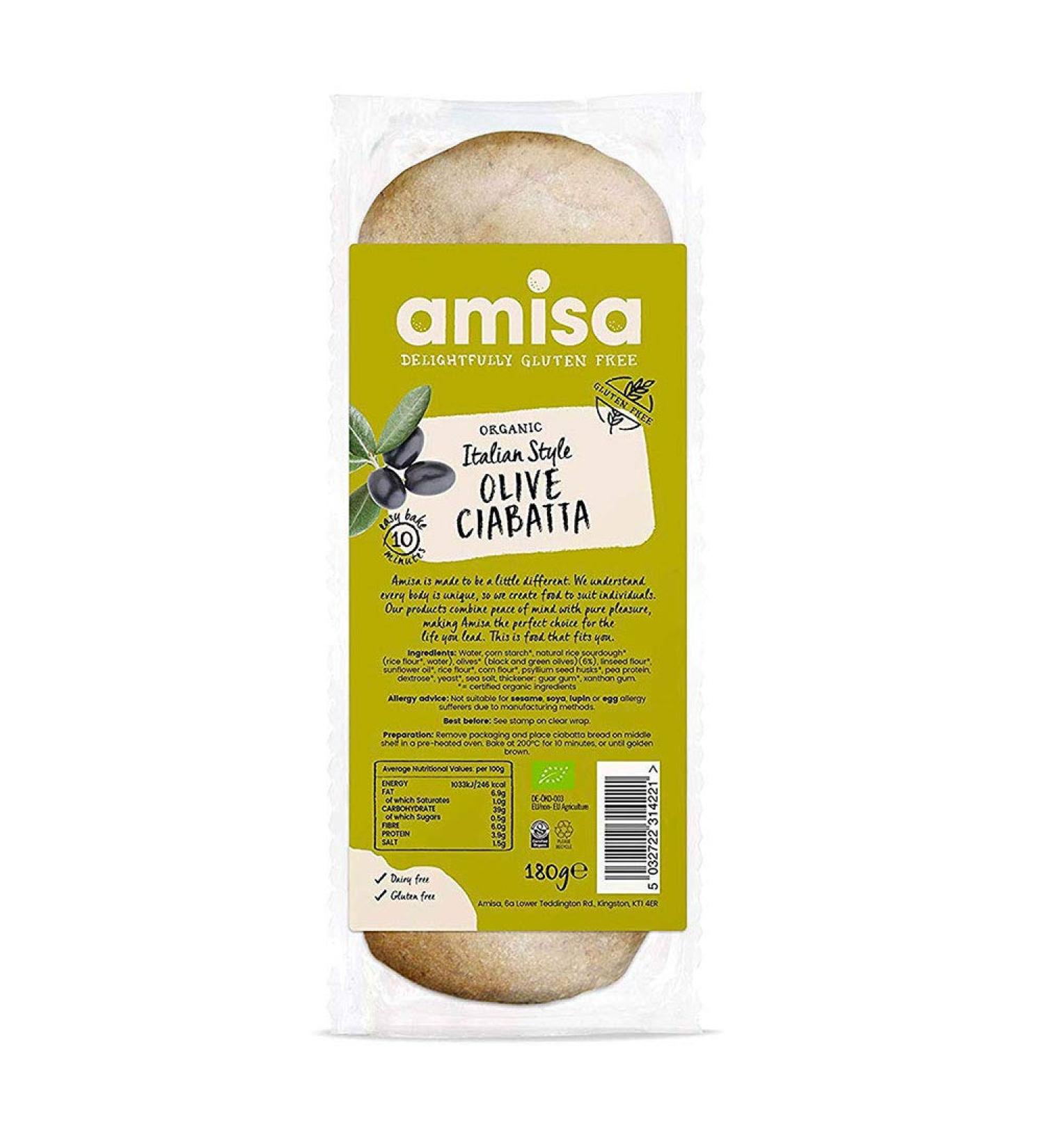 Amisa Olive Ciabatta Baguette 180g - Buy Online on SooperMarket.com