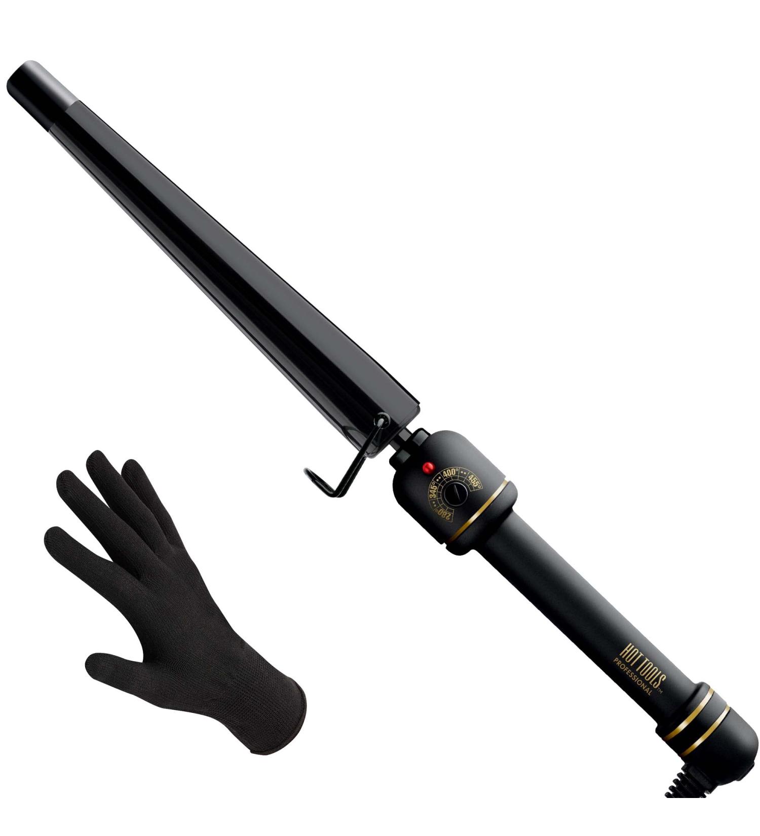 HOT TOOLS Black Gold XL Tapered Curling Wand - 1 1/4 Inches Tapered Barrel for Long Lasting Curls - Buy Online on SooperMarket.com
