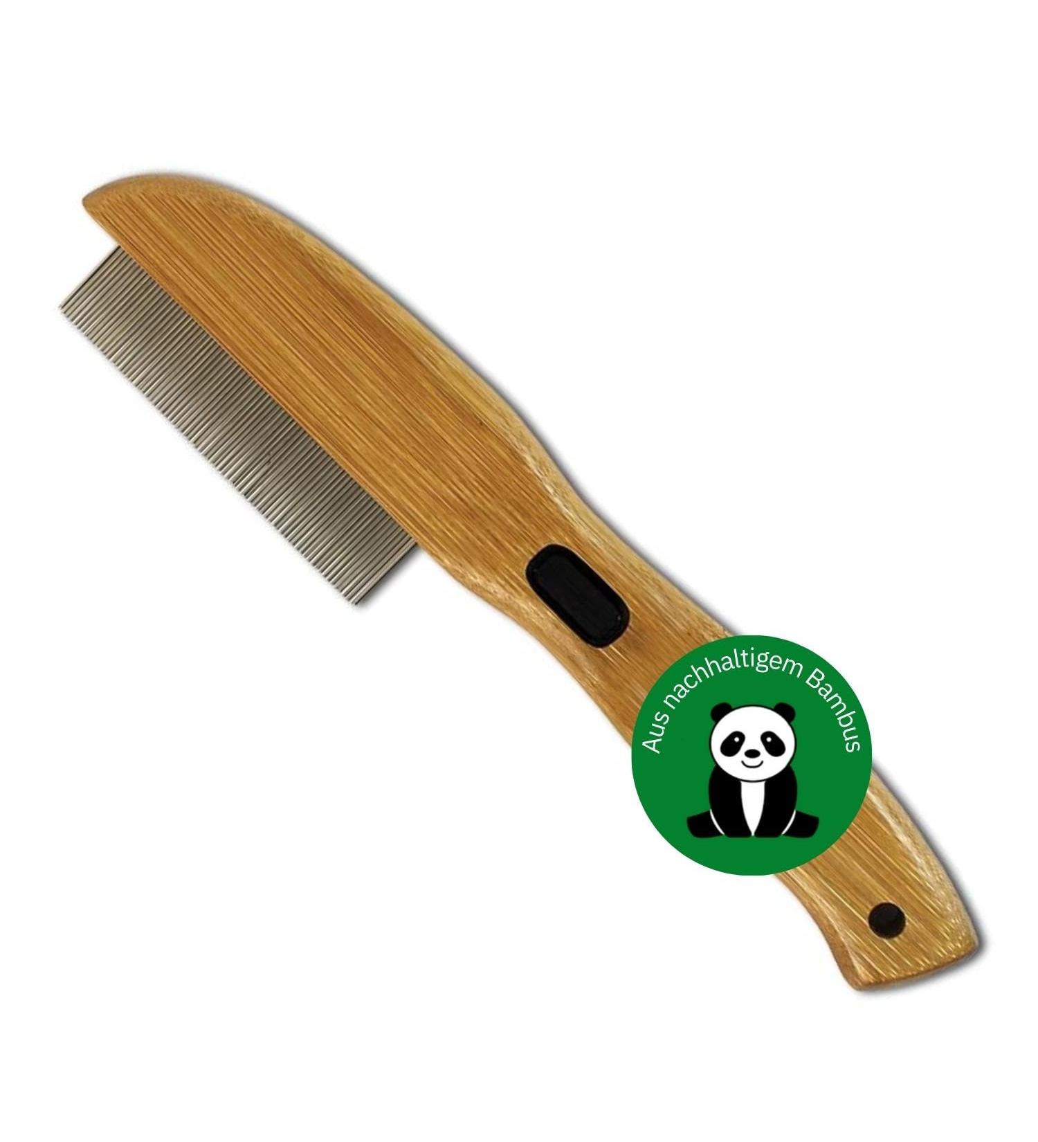 Bamboo Groom Flea Comb | 77 Rotating Pins for Cats & Dogs | Eco-Friendly Pet Grooming Tool for Effective Flea Removal - Buy Online on SooperMarket.com