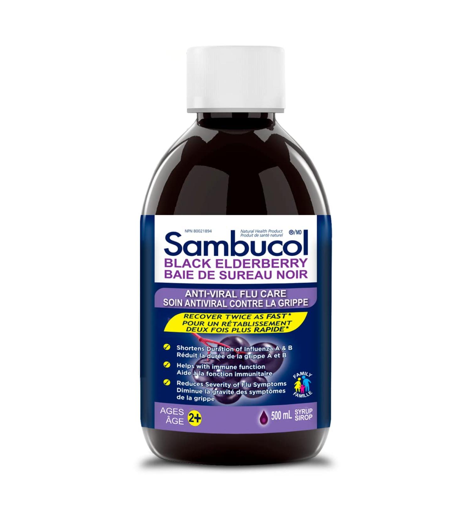 Sambucol Black Elderberry Anti-Viral Flu Care Syrup | Quickly Relieves Cold & Flu Symptoms | Immune Support & Antioxidant | Ideal for Families | 500 mL Anti-Viral Flu Care 500 ml (Pack of 1) - Buy Online on SooperMarket.com