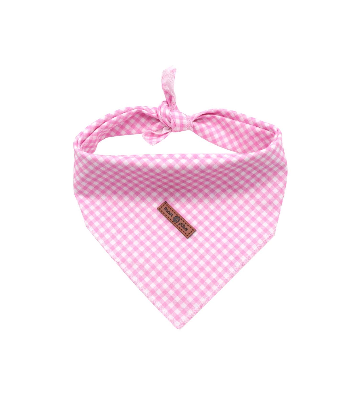 Lionet Paws Dog Bandana | Triangular Headscarf for Small Medium & Large Dogs | Pink Checkered | Pack of 1 - Buy Online on SooperMarket.com
