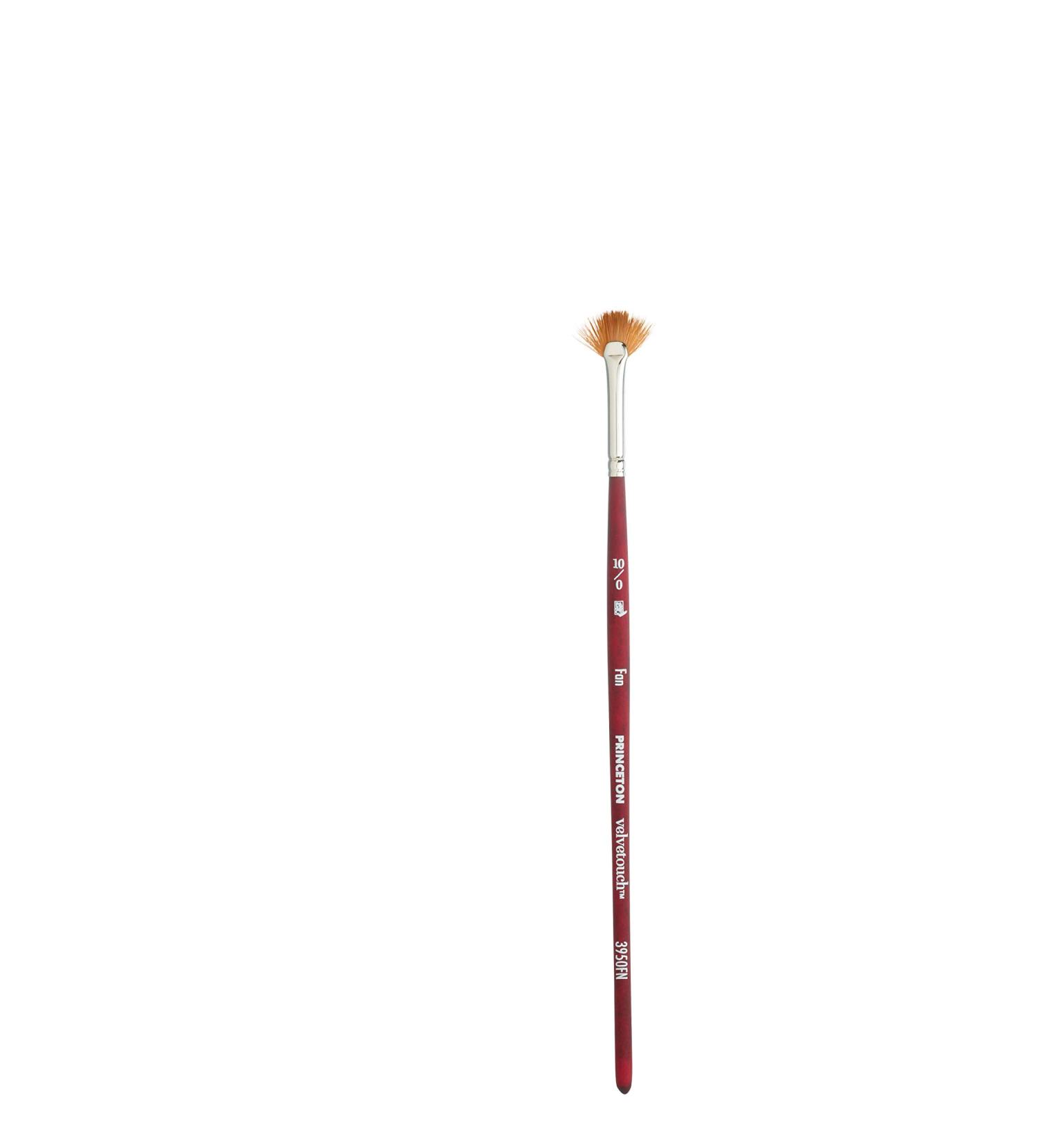 Princeton Velvetouch  Series 3950  Paint Brush for Acrylic  Oil and Watercolor  Fan  10/0