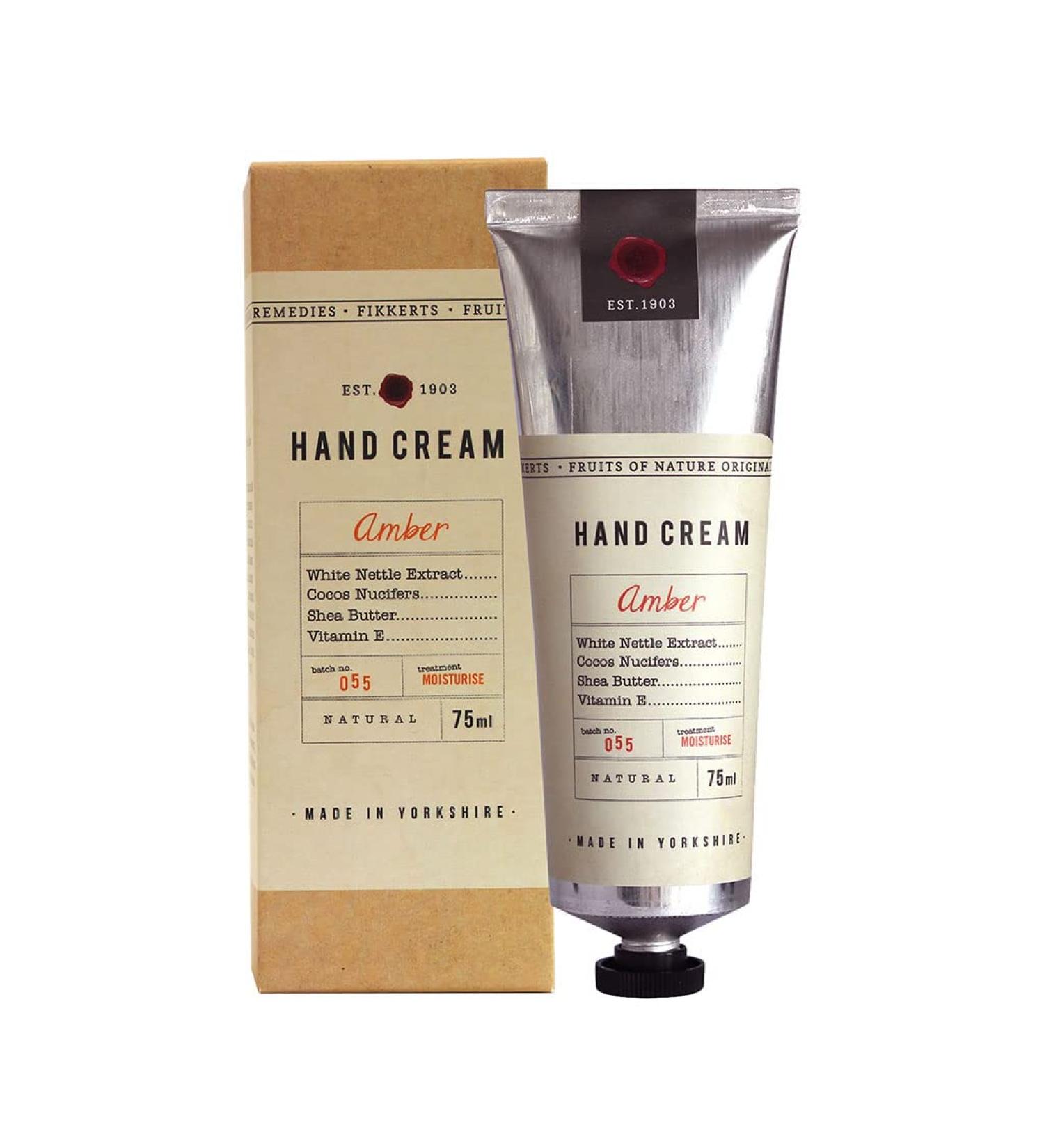 Fikkerts Luxury Wooded Amber & Citrus Hand Cream (75ml)
