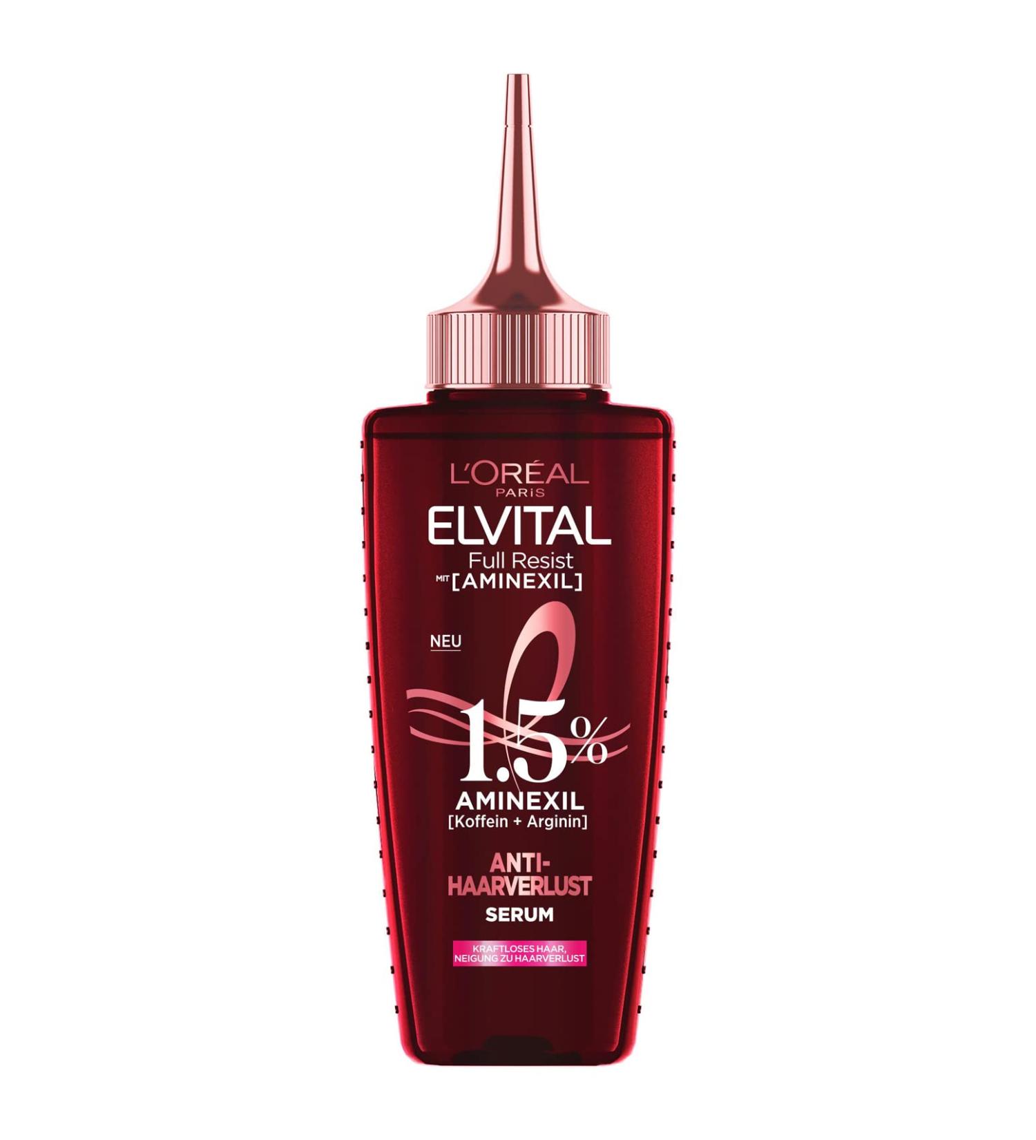 L'Or al Paris Elvital Anti-Hair Loss Serum - Strengthen Weak & Brittle Hair with 1.5% Aminexil Caffeine & Arginine - 102ml Fluid for Full Hair Resistance - International Shipping Available - Buy Online on SooperMarket.com