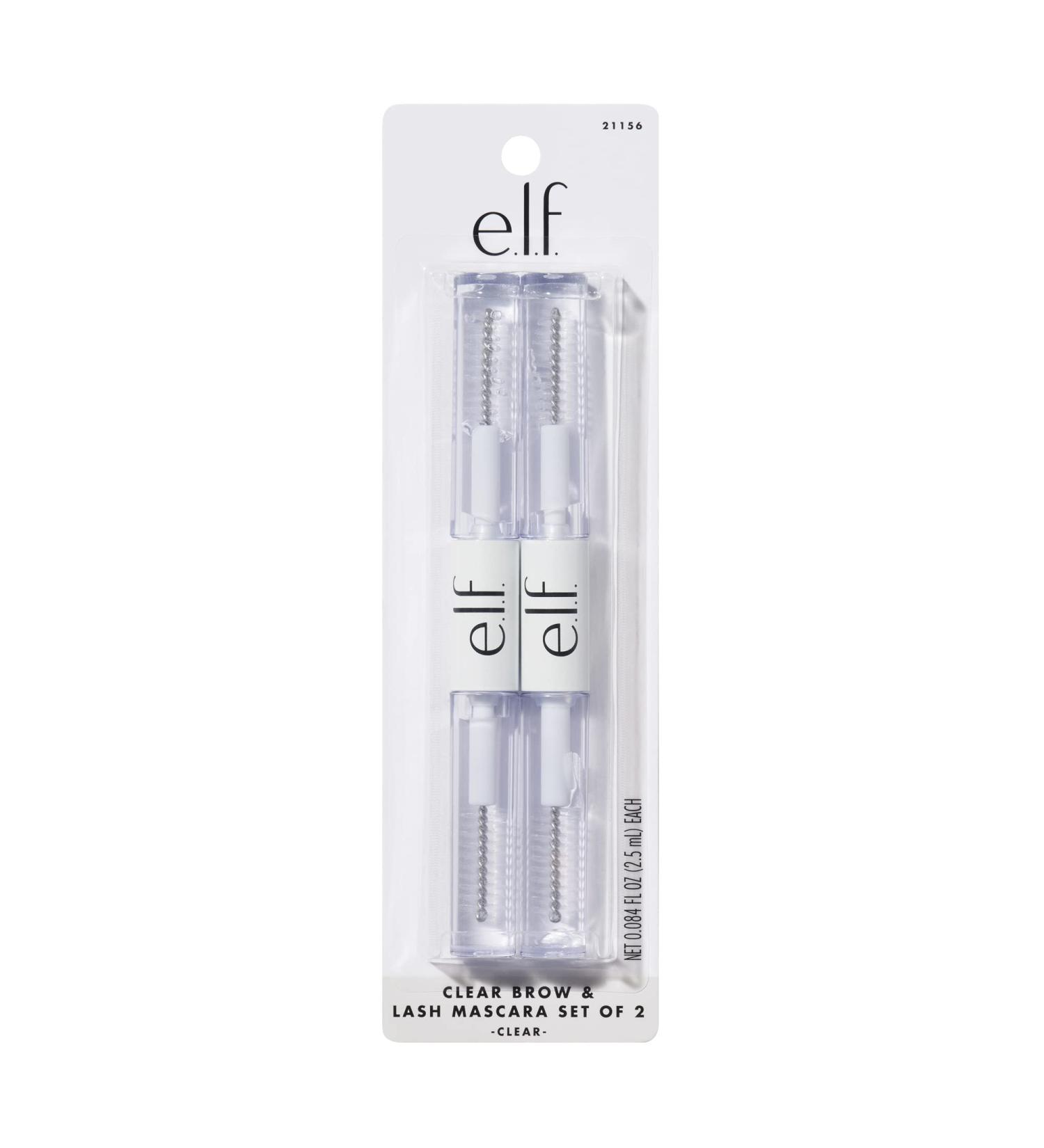 e.l.f. Clear Lash & Brow Mascara 2-Pack - Conditioning Brow & Lash Gel - Vegan & Cruelty-Free - Buy Online on SooperMarket.com