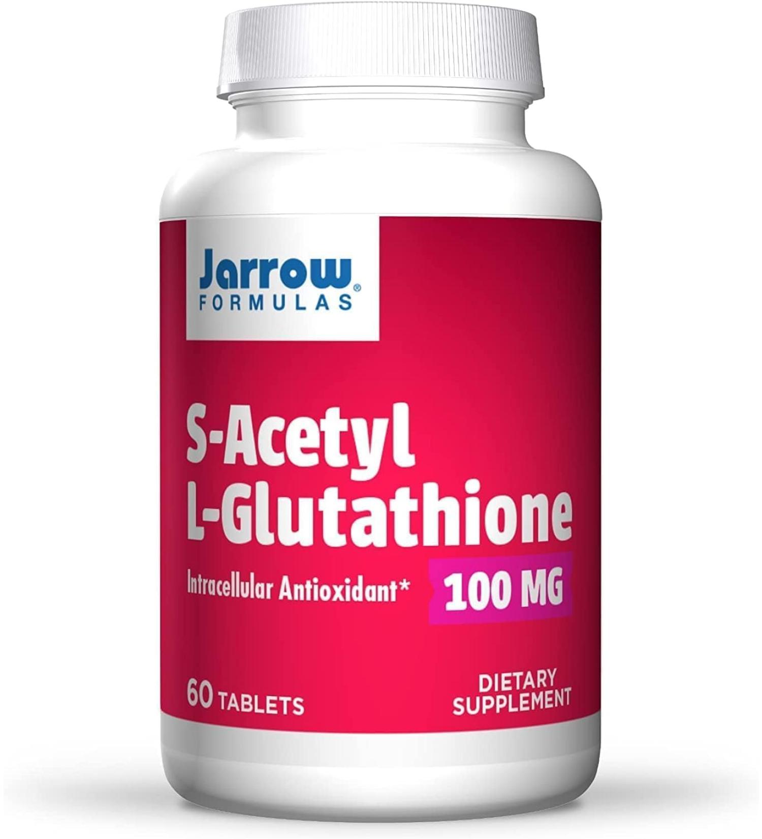 Jarrow S-Acetyl-L-Glutathione 100mg - 60 Vegan Tablets - Gluten Free - Non-GMO - Buy Online on SooperMarket.com
