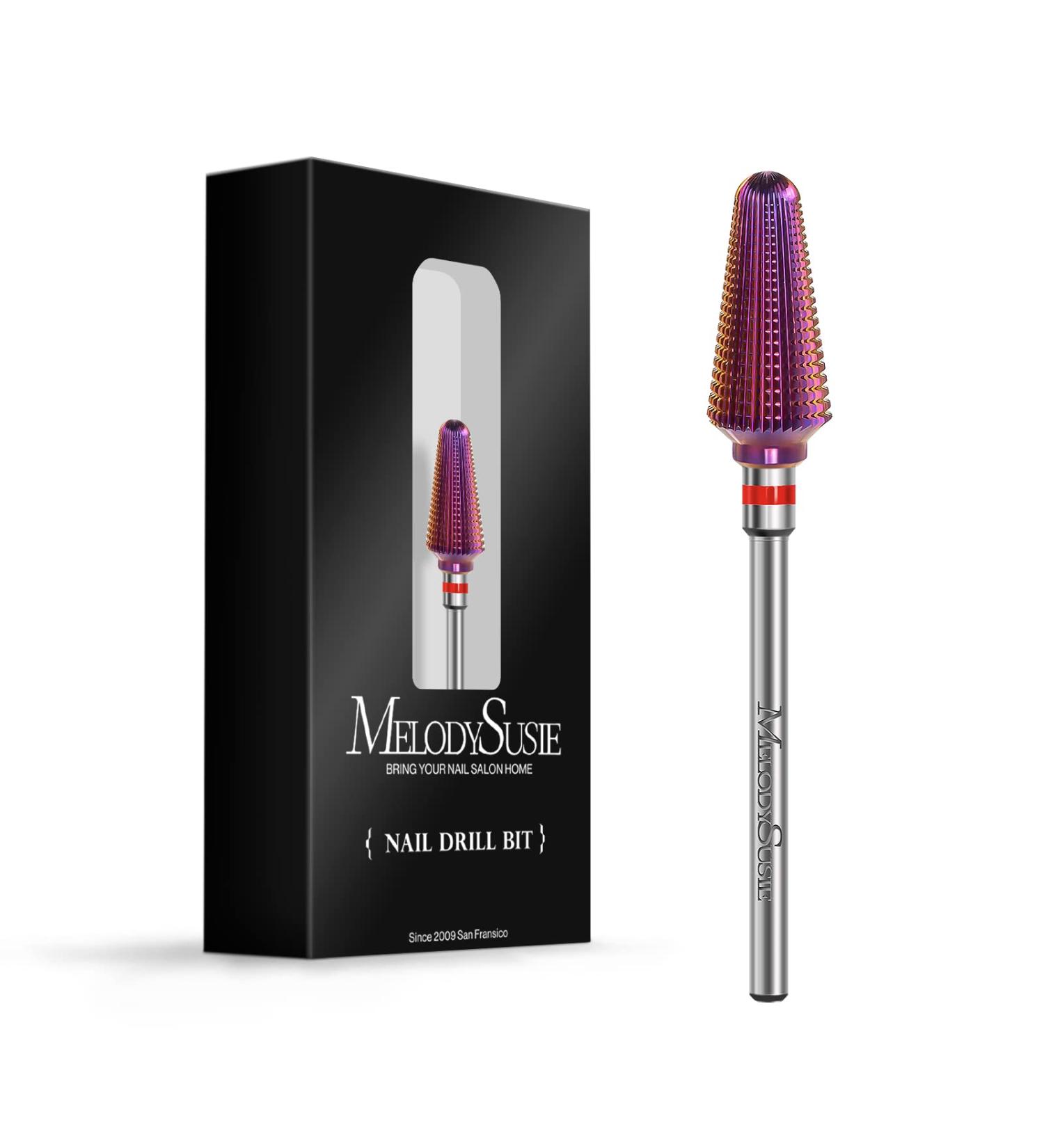 MelodySusie Professional Tornado Carbide Tungsten Nail Drill Bit - Fine Tapered Series Bit-X for Manicure Pedicure Gel Polishing - Purple Salon Bits - Buy Online on SooperMarket.com