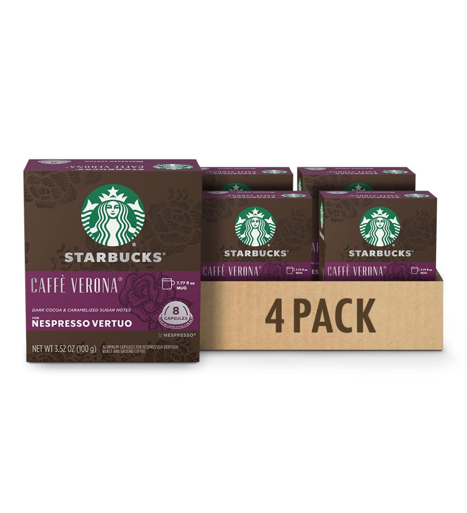 Starbucks By Nespresso Caff Verona Coffee Pods Dark Roast Nespresso Vertuo Line Compatible Capsules 4 X 8 Coffee Pods 32 Count - Buy Online on SooperMarket.com