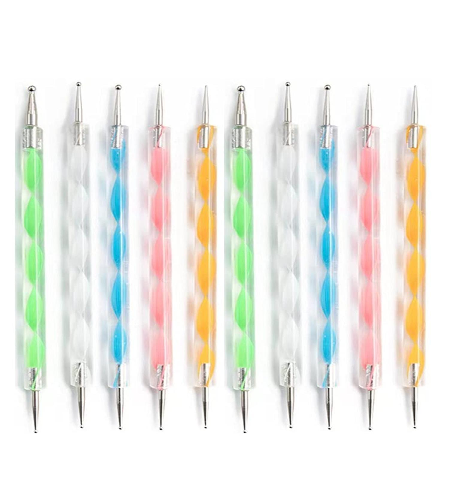 10Pcs Professional Nail Art Dotting Pens Set for Manicure - DIY Nail Art Tools - Buy Online on SooperMarket.com