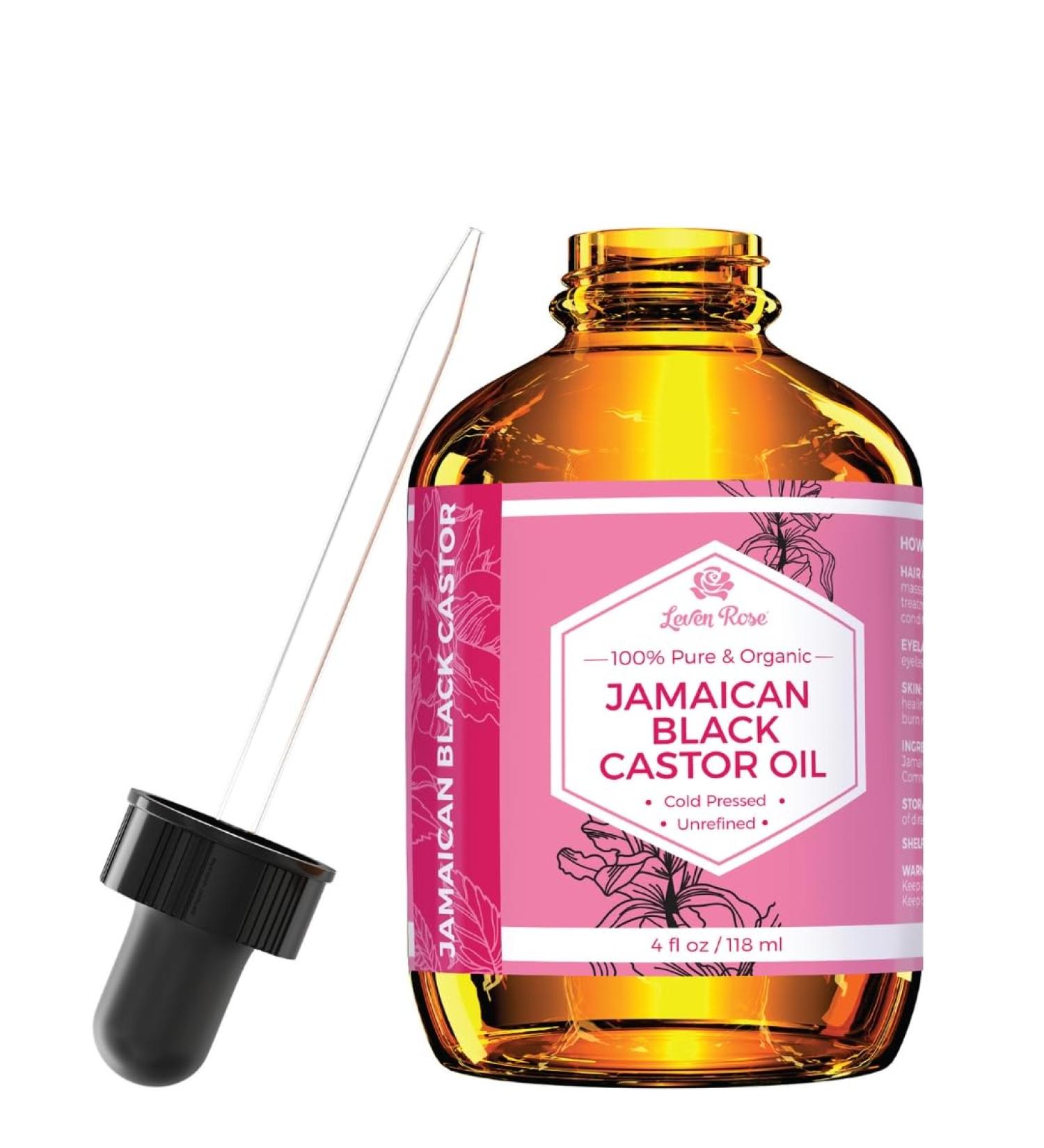 Leven Rose Jamaican Black Castor Oil Organic Cold Pressed Castor Oil for Face Hair and Nails 118 ml - Buy Online on SooperMarket.com