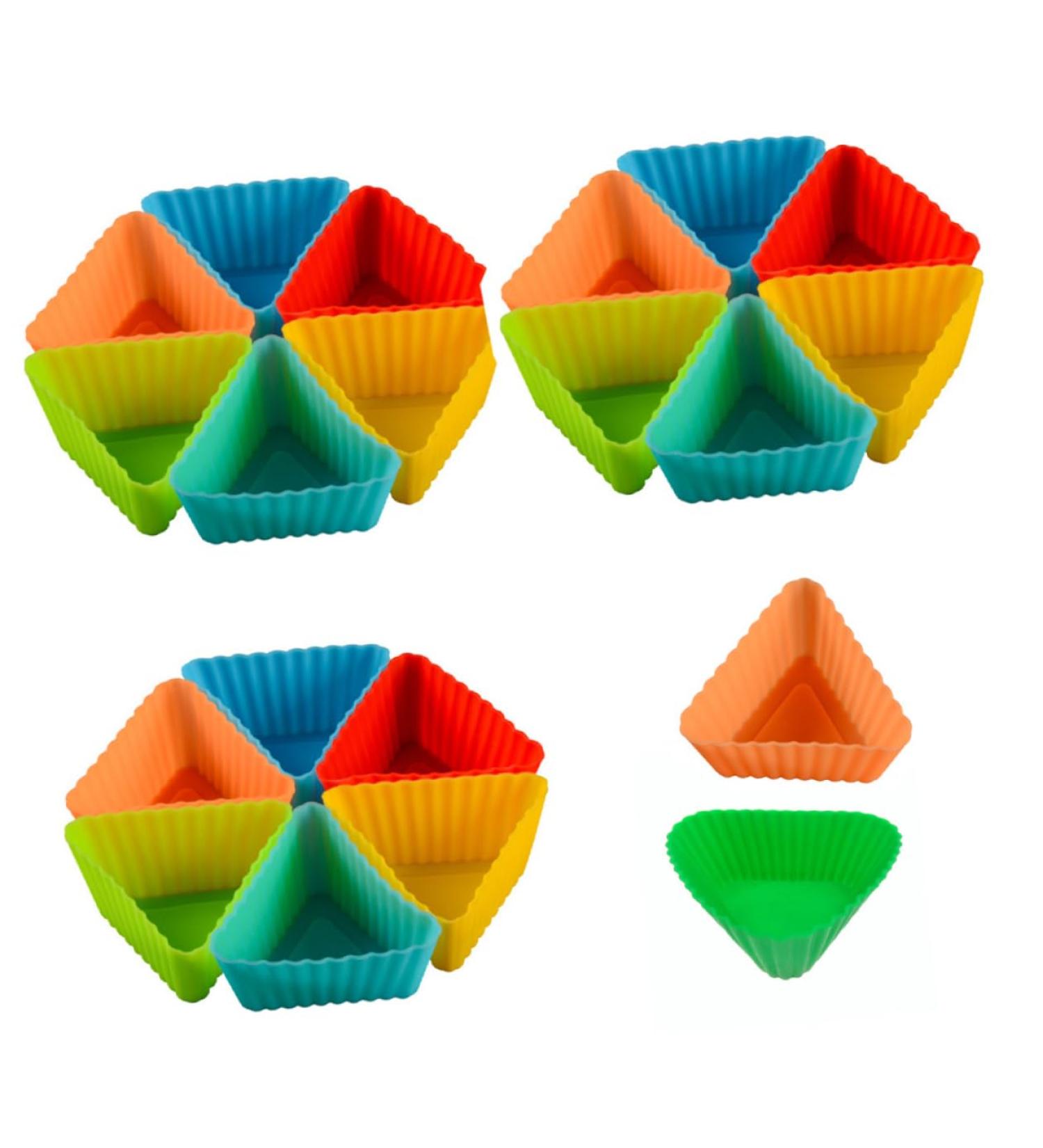 MAGICLULU 20pcs Triangle Muffin Cup Candle Molds Paper Cups Silicone Molds DIY Baking Mold Silicone Cake Molds Muffin Cake Mold Muffin Cupcake Mold Mini Silica Gel Baking Cup - Buy Online on SooperMarket.com
