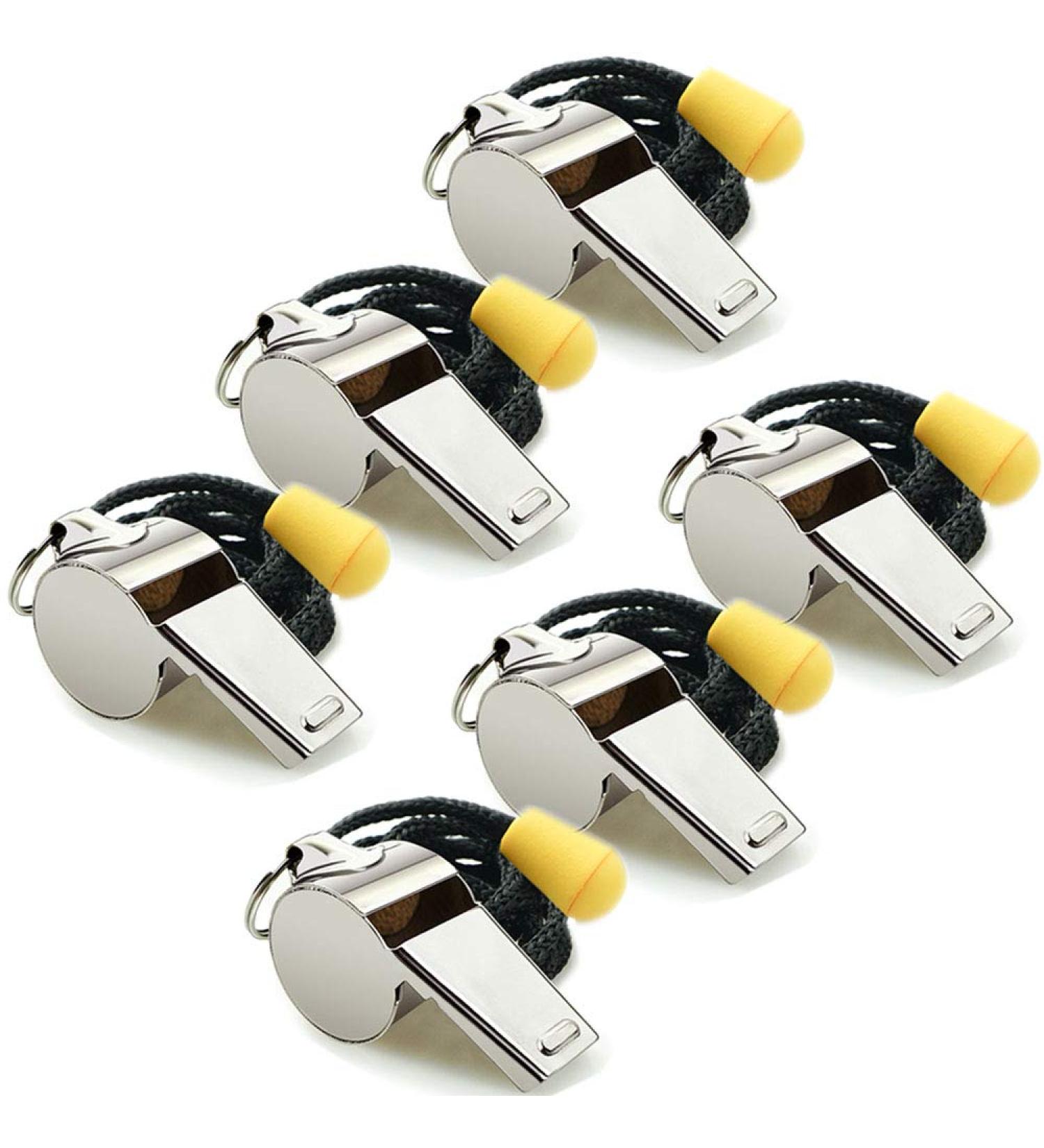 Hipat Whistle  6 Pack Stainless Steel Sports Whistles with Lanyard  Loud Crisp Sound Whistles Bulk Great for Coaches  Referees  and Officials A:silver - Buy Online on SooperMarket.com