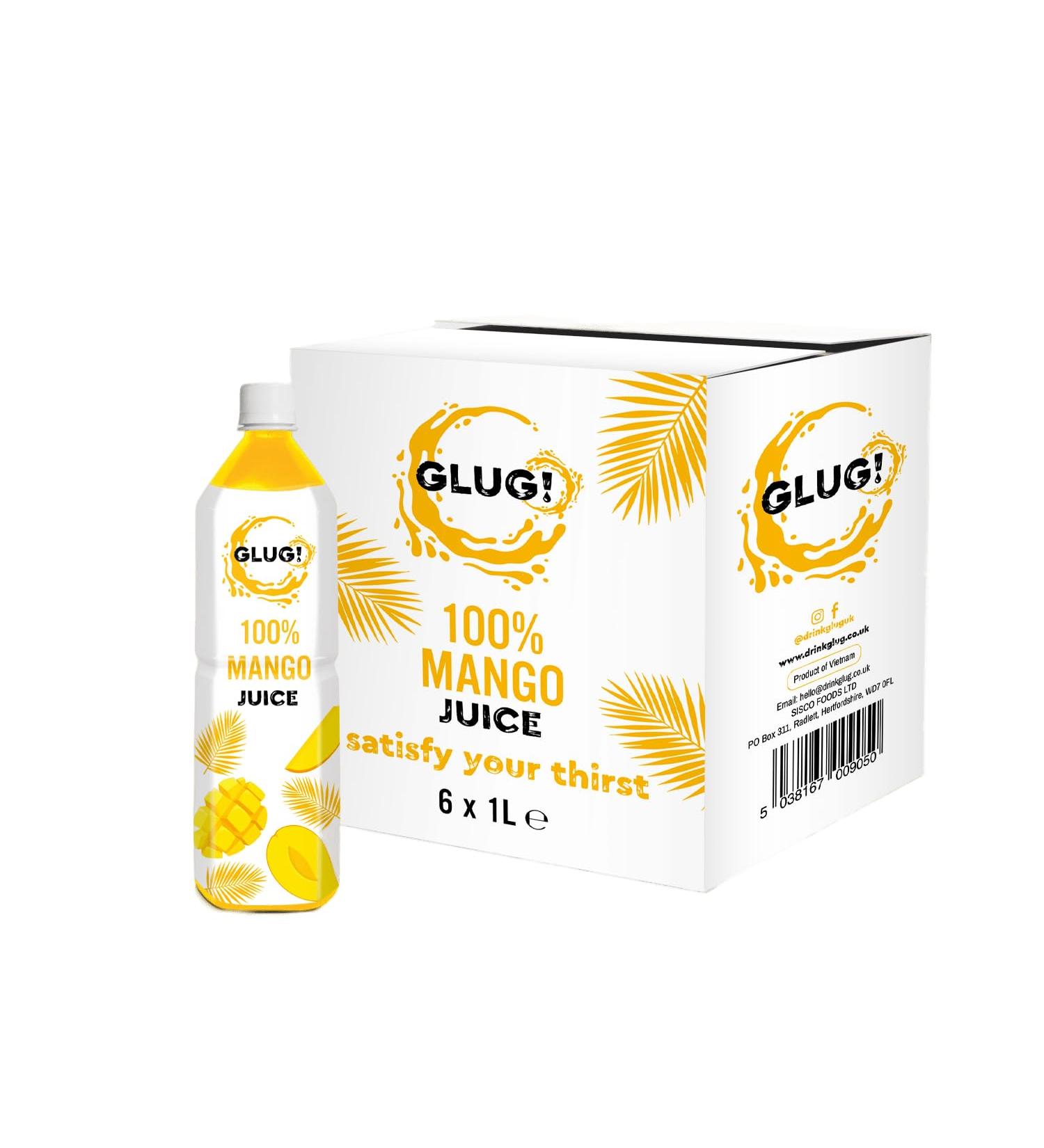 GLUG! 100% Mango Fruit Juice Healthy Juice Drink With No Added Sugar (6X1L) - Buy Online on SooperMarket.com