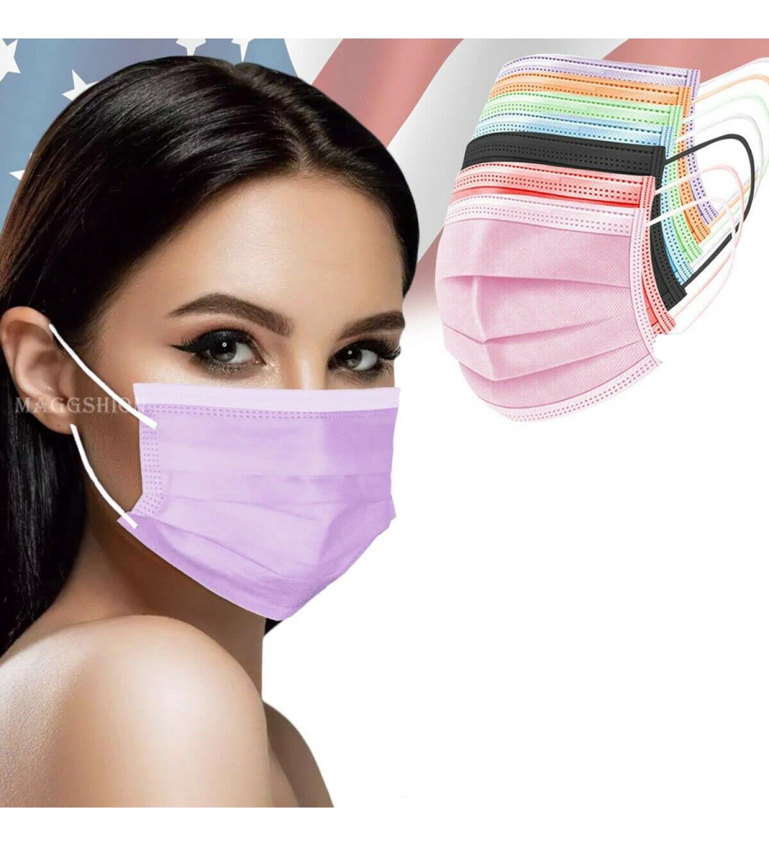 3-Ply Face Mask with Earloop (70 pcs, Multi-Color) - High-Quality Protection - Buy Online on SooperMarket.com