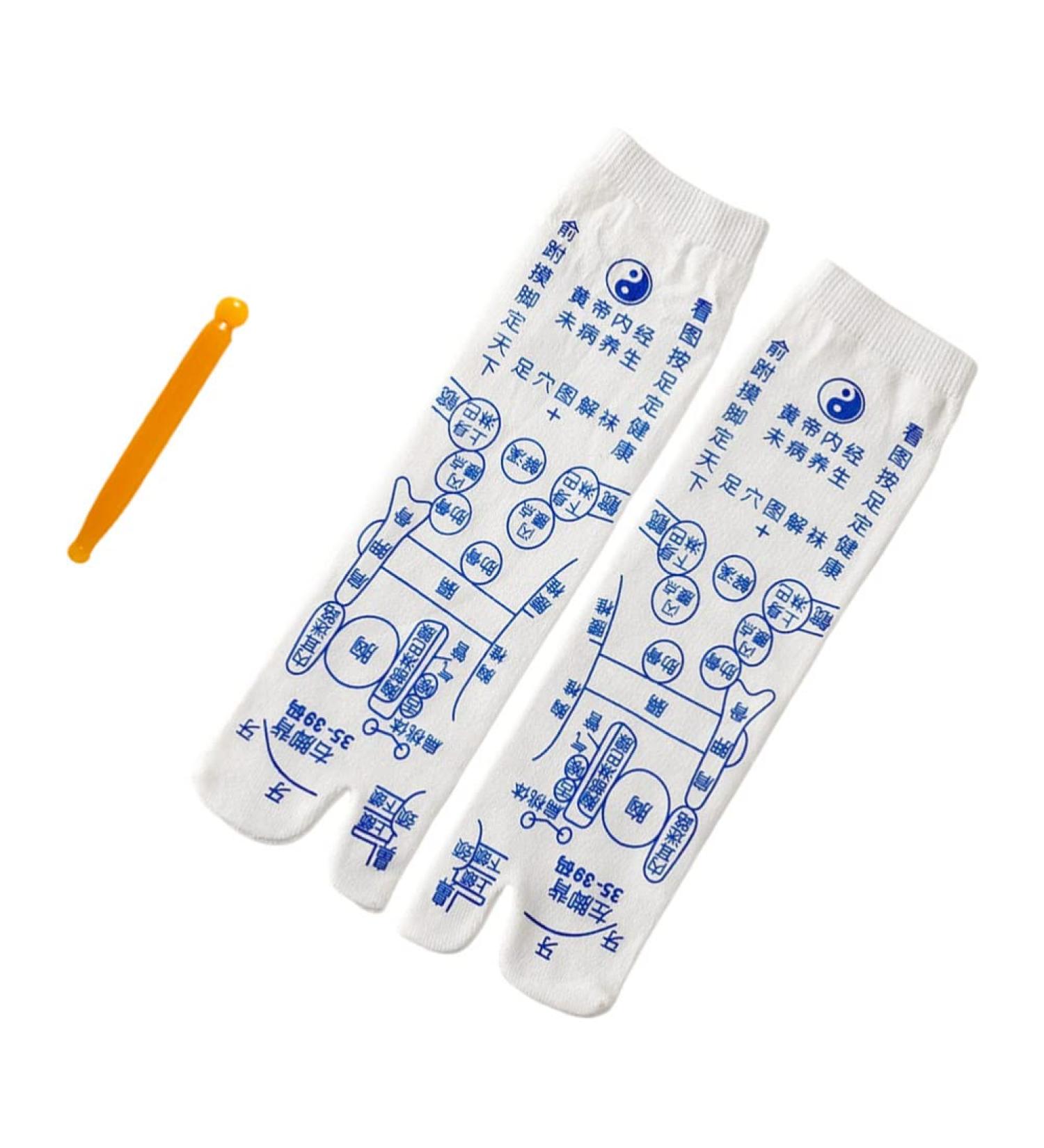 Lurrose Blue Tabi Socks | Japanese Kimono Cotton Acupressure Slippers | Sweet 2-Toe Sandals for Comfort & Style 40-45 - Buy Online on SooperMarket.com