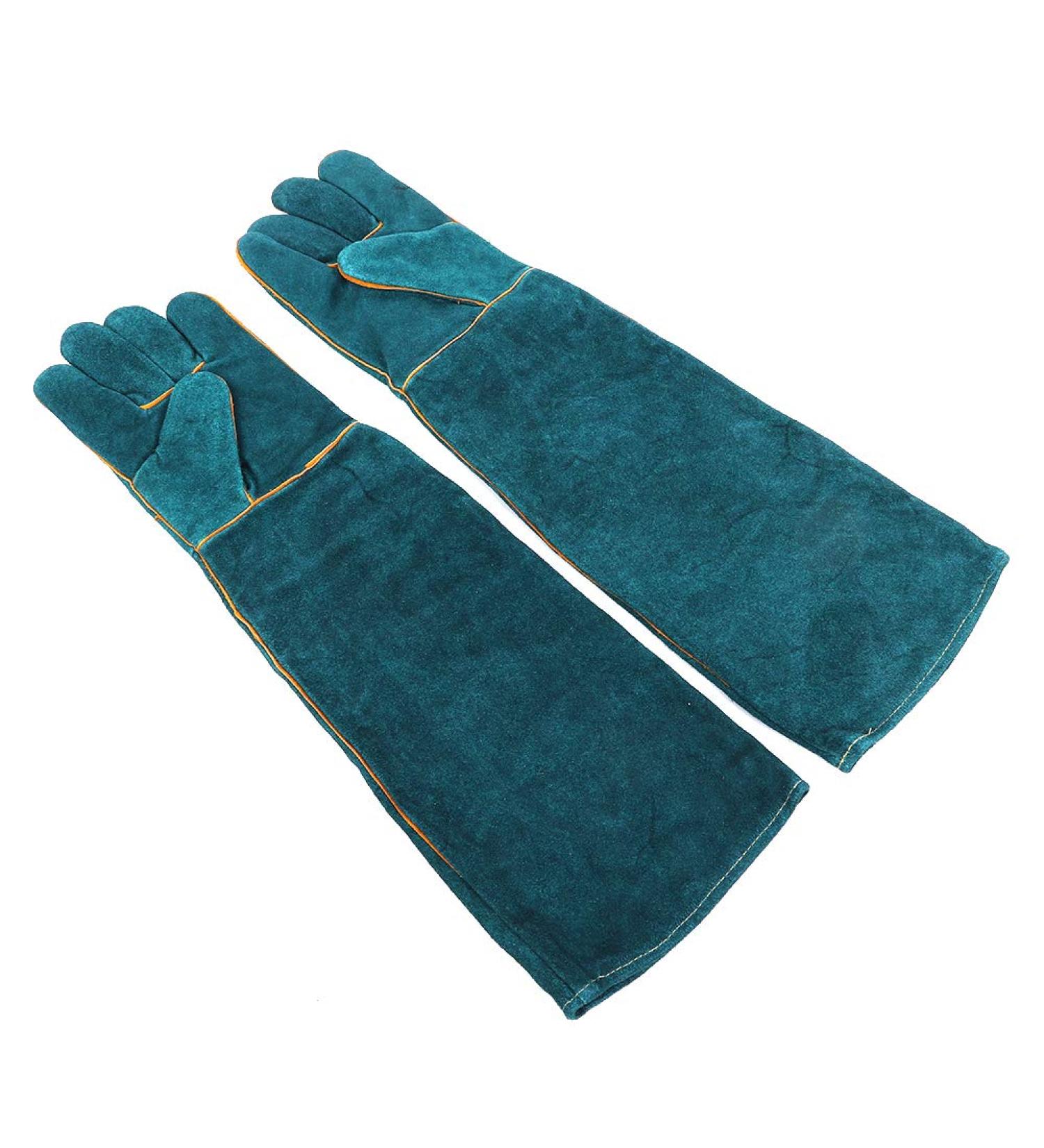 Joyzan Animal Handling Gloves Bite Proof Durable Reptile Scratch Protection Anti Safety Ultra Long Leather Mitten for Bathing Grooming Welding Resistant Catch Pets Grasping Biting Squirrel Snake Dog Blue - Buy Online on SooperMarket.com