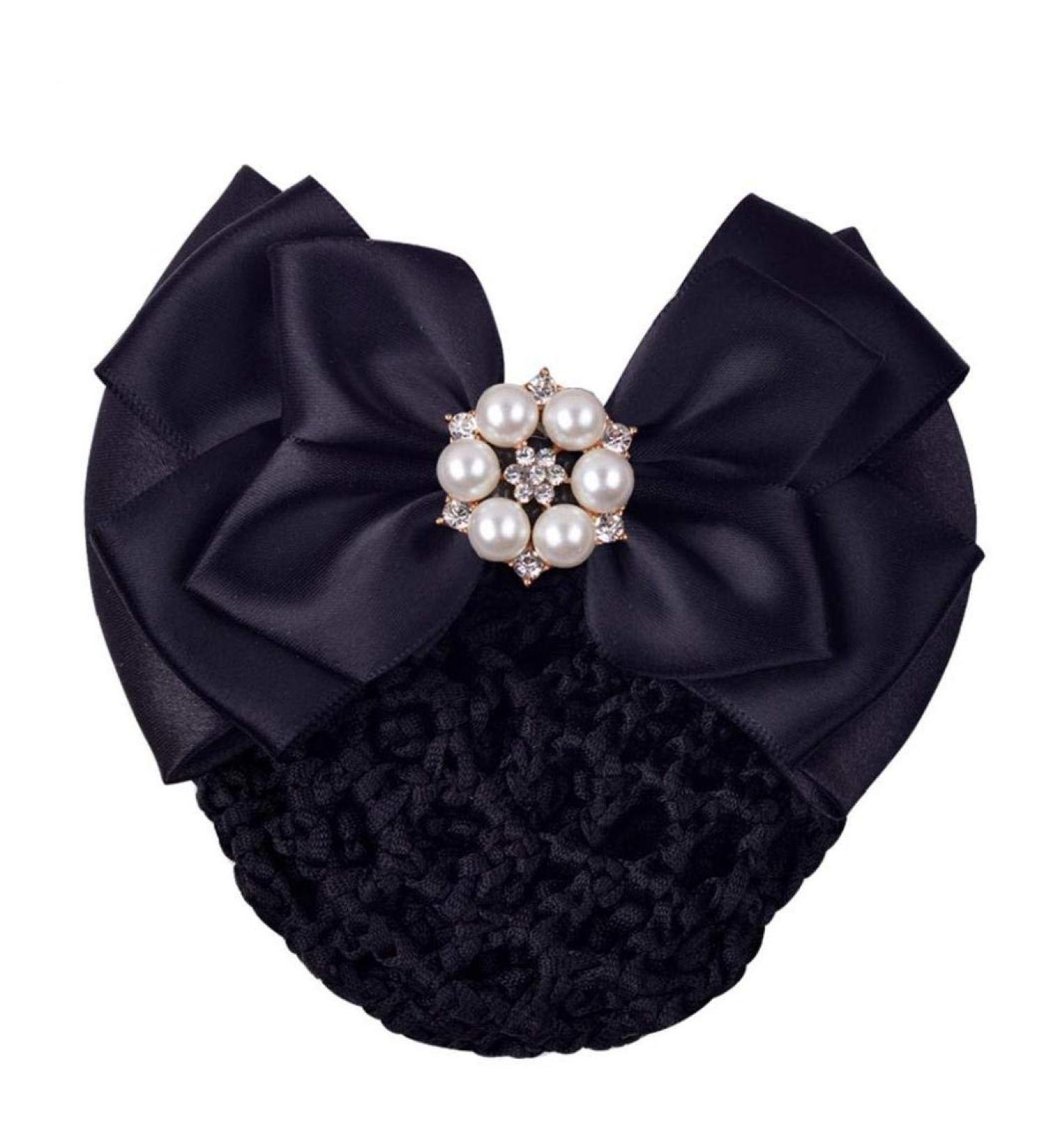 Women Hair Bun Cover Net Snood Hairnet Bowknot Barrette Hair Clip Bow Lace Flower Hair Accessories(Black) - Buy Online on SooperMarket.com