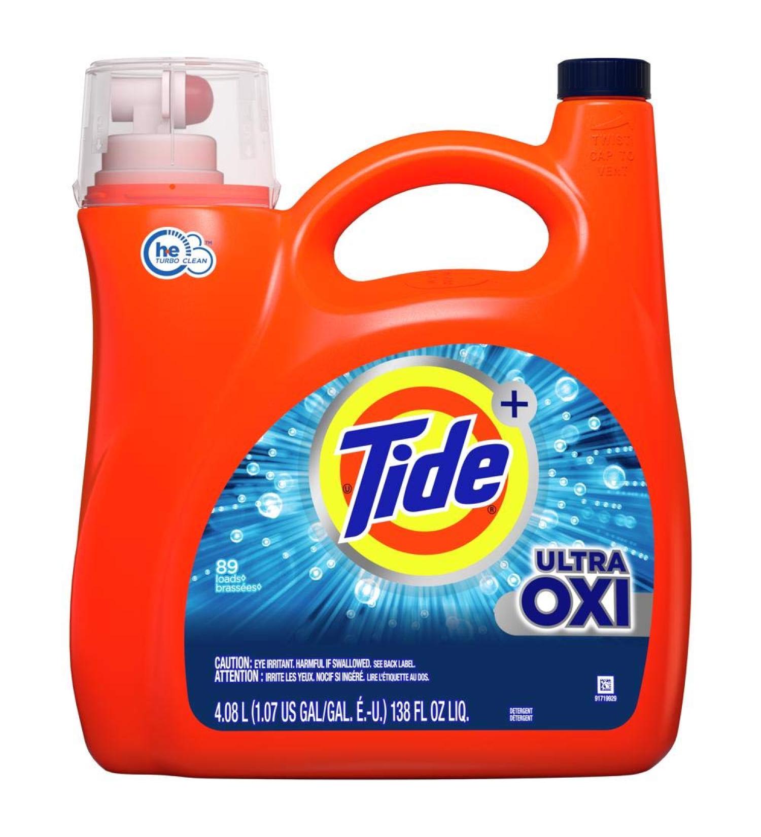 Tide Ultra Oxi Liquid Laundry Detergent - 138oz | Powerful Stain Removal & Fresh Scent | International Shipping Available - Buy Online on SooperMarket.com