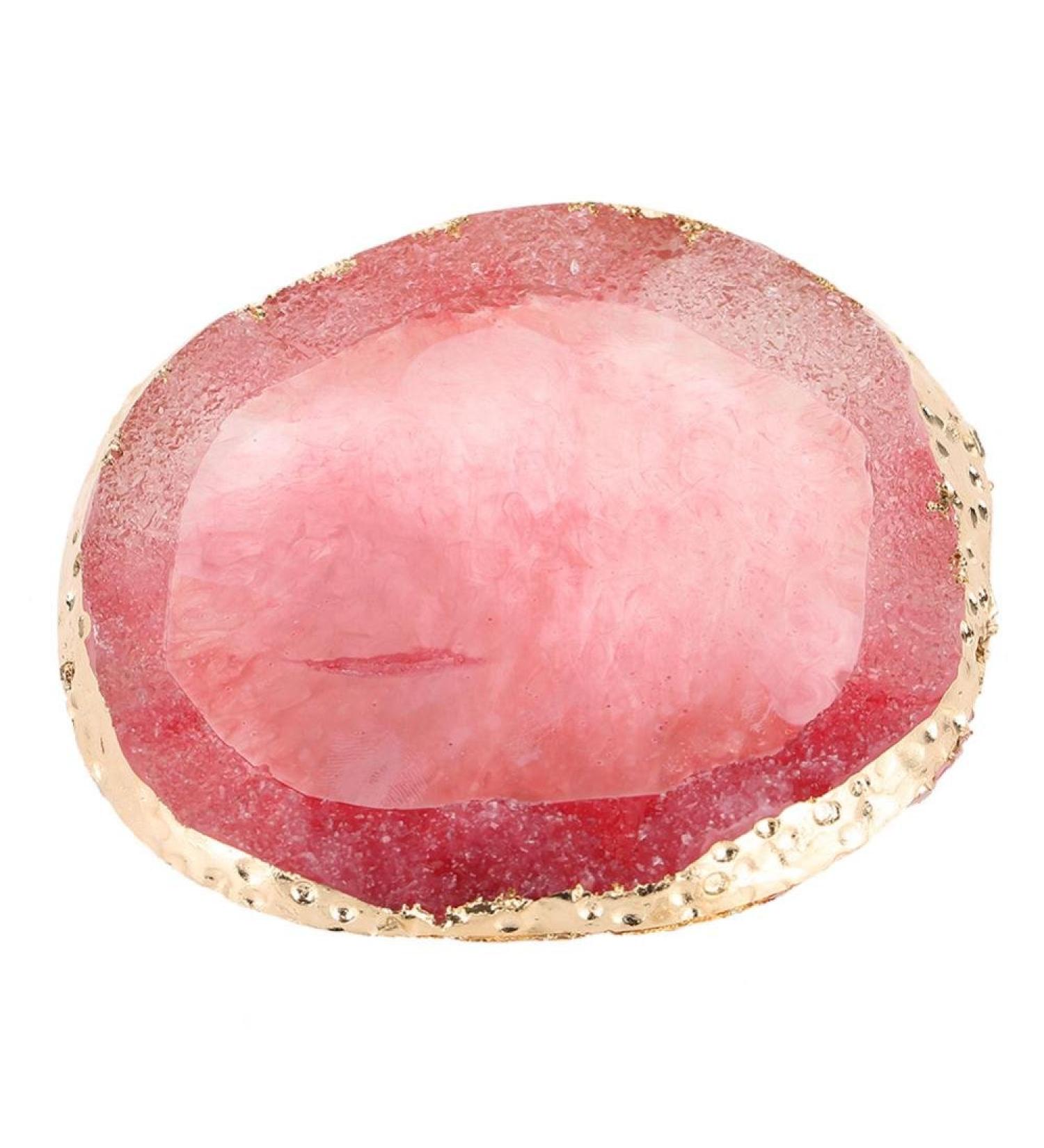 Polish Mix Palette Resin Nail Art Palette Paint Drawing Color Dish Golden Edge Resin Stone Paint Drawing Color Dish Manicure Nail DIY Tool(Red) - Buy Online on SooperMarket.com