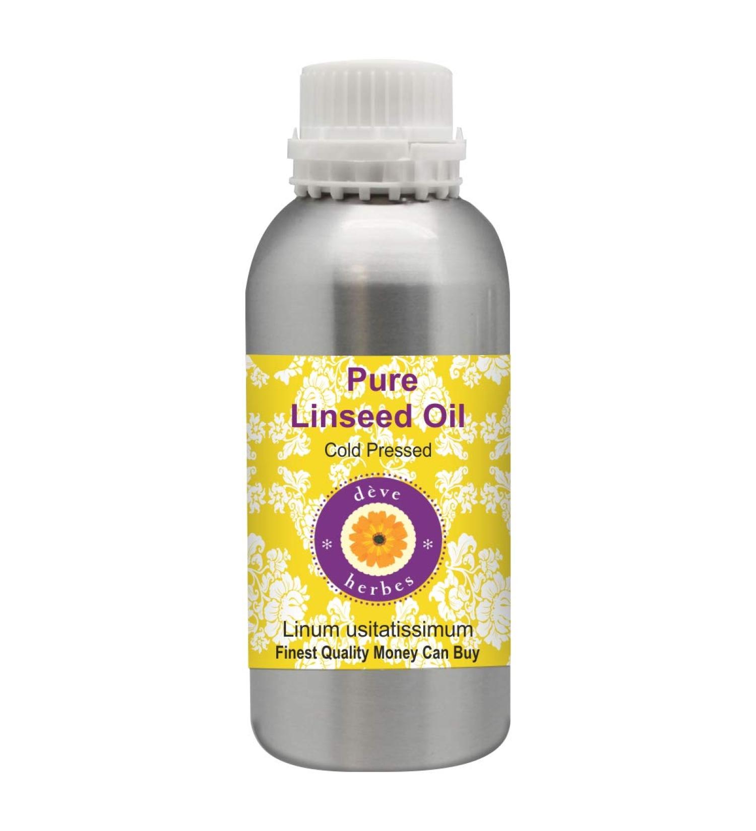Deve Herbes Pure Linum Oil (Linum usitatissimum) Cold Pressed 630ml (21 oz) - Buy Online on SooperMarket.com