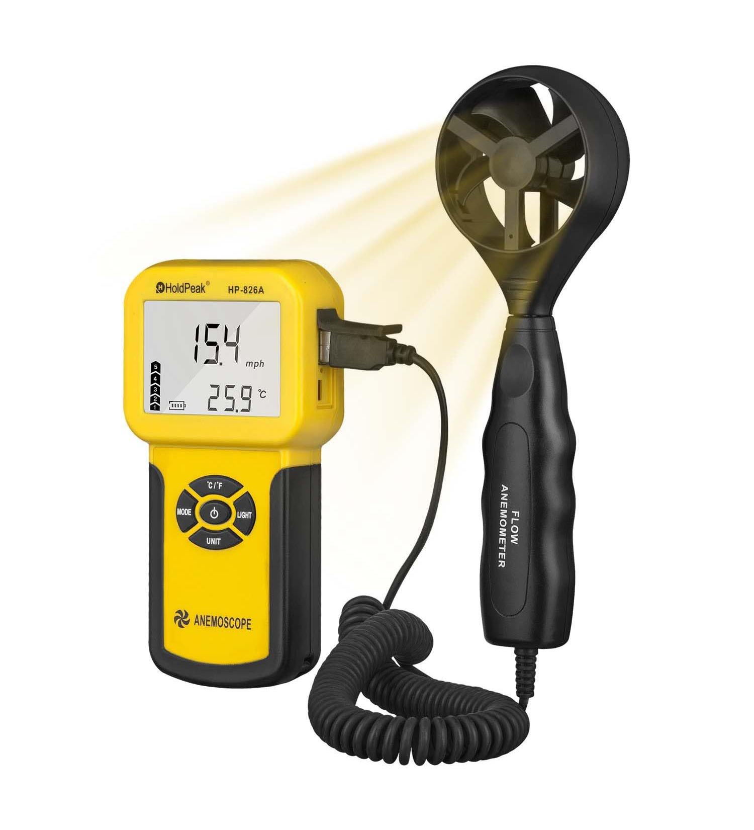 Holdpeak 826A Digital Wind Speed & Temperature Meter | Data Logger | International Shipping Available - Buy Online on SooperMarket.com