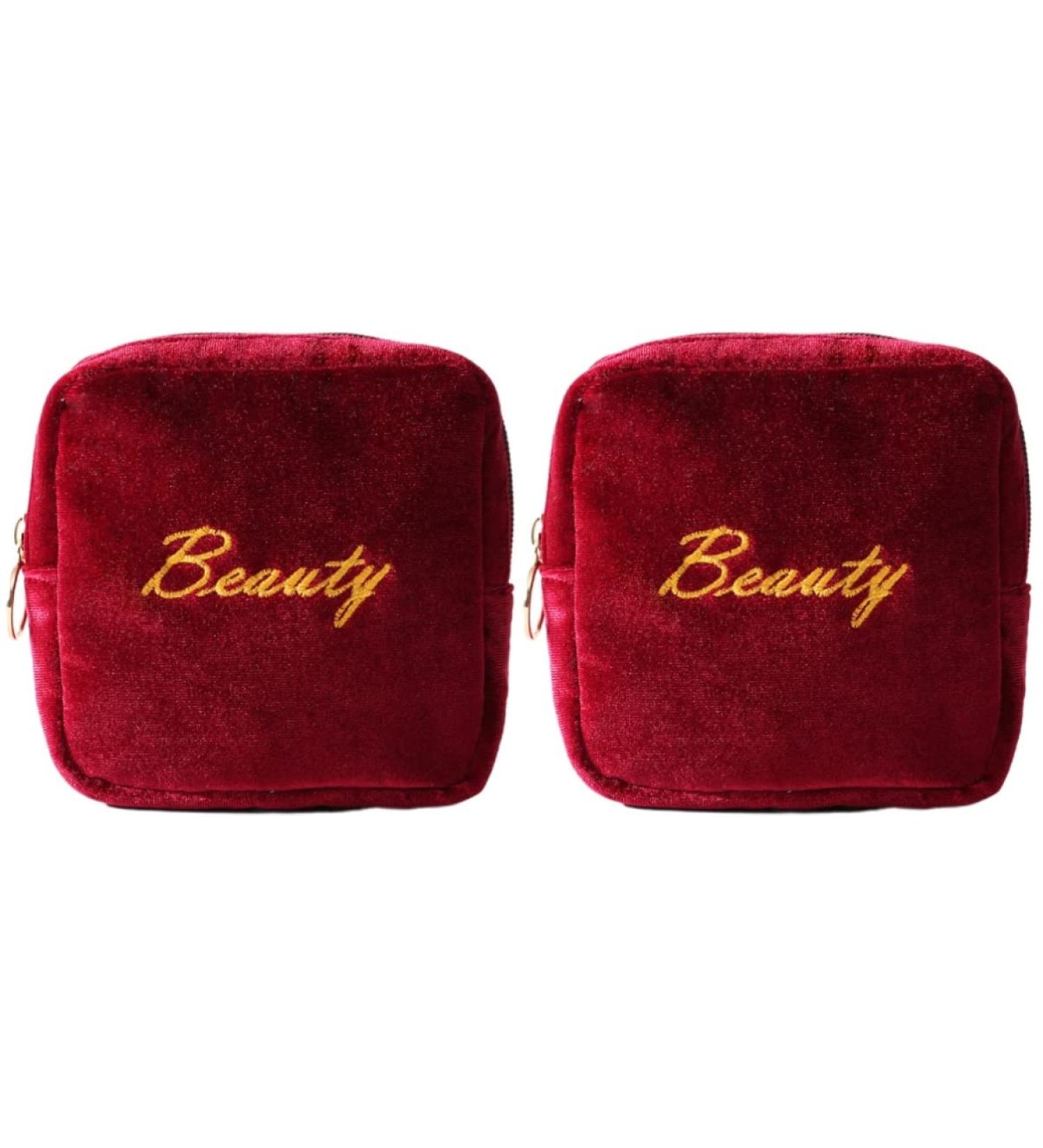 2ST Mini Clear Makeup Bag | Transparent Cosmetic Organizer for Women | Travel Storage Box 13x13x4cm (2pcs) - Buy Online on SooperMarket.com