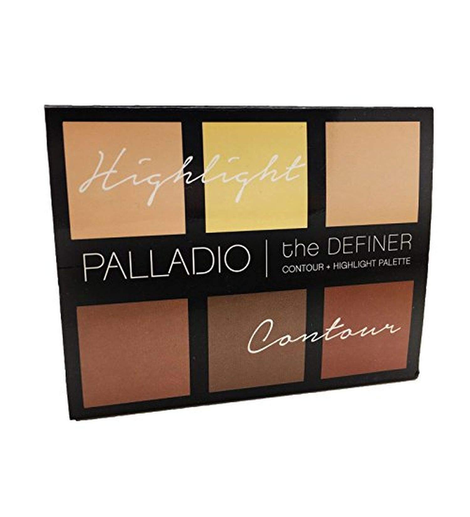 Palladio Definer Contour and Highlight Palette Perfect for Sculpting Facial Features Blendable Satin Finish Colors 6 shades for Contouring and Highlighting Compact Powder with Mirror