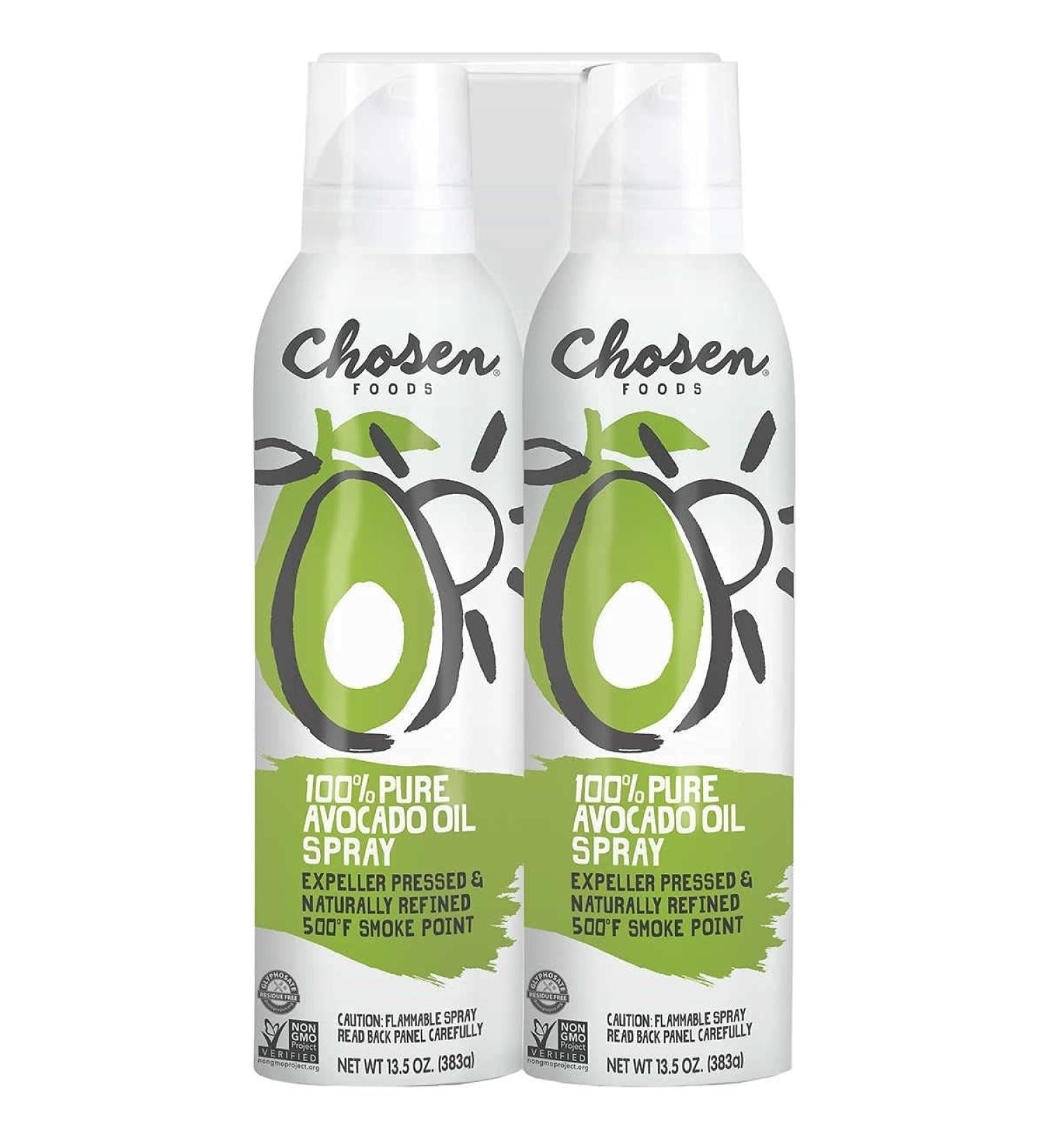Chosen Foods Avocado Oil Spray 13.5 oz 2 Pack - Keto & Paleo Friendly, Kosher Cooking Spray for Baking, High-Heat Cooking/Frying - Buy Online on SooperMarket.com