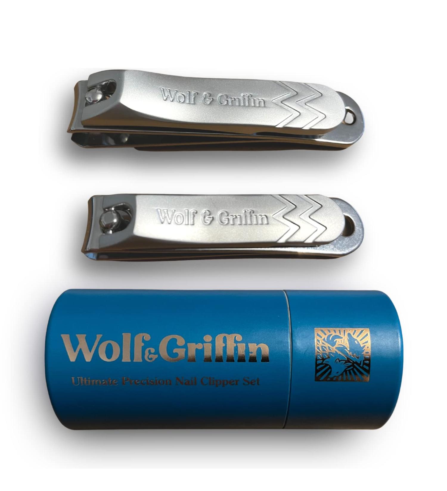 Wolf & Griffin Ultimate Precision 2-Piece Nail Clipper Set - Stainless Steel Professional Kit for Fingernails & Toenails - Men & Women - Buy Online on SooperMarket.com