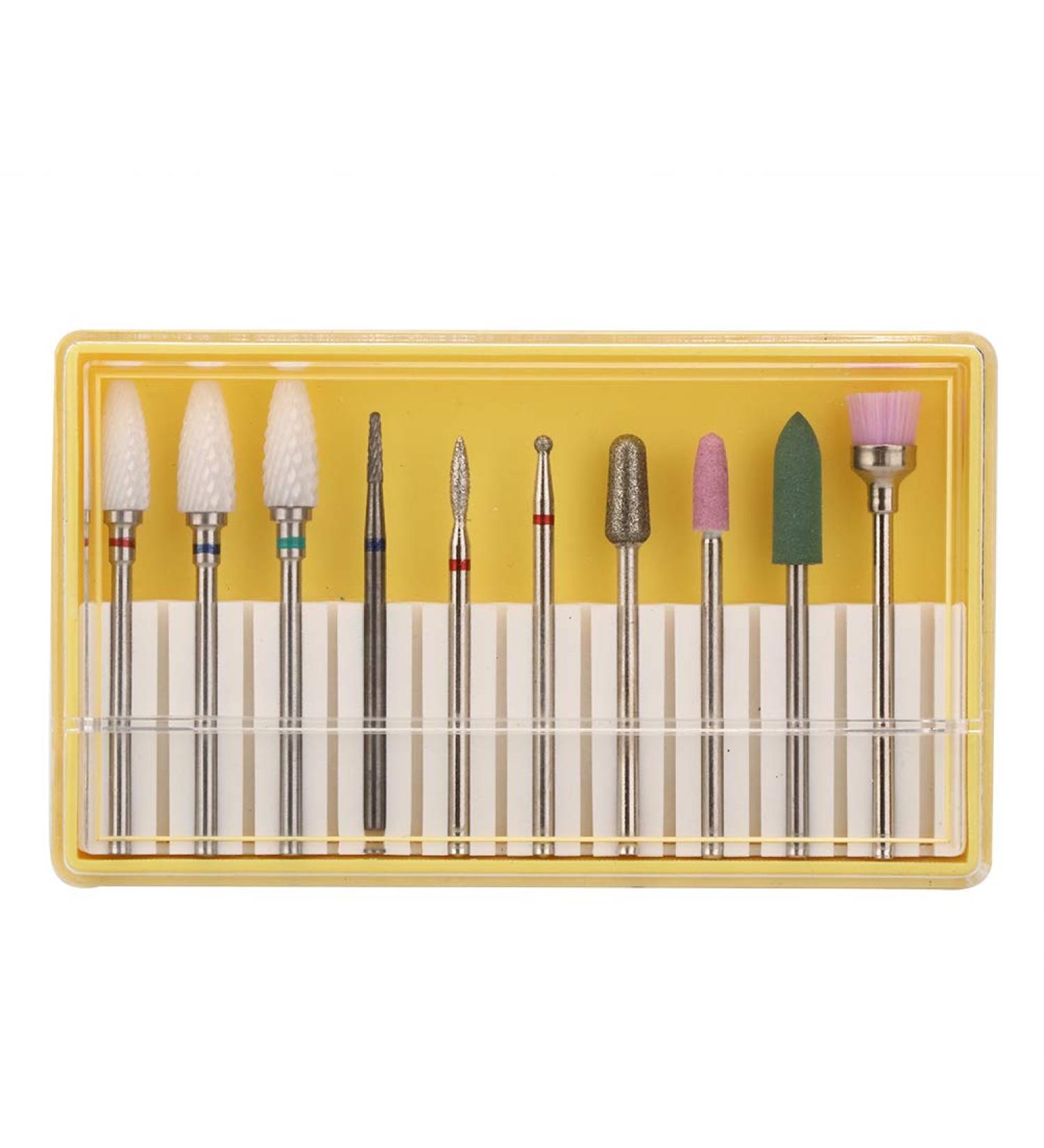 Set of 10 Nail Drills Nail Polish Machine Nail Care Tool Accessories (Grinding head set BH-01) - Buy Online on SooperMarket.com