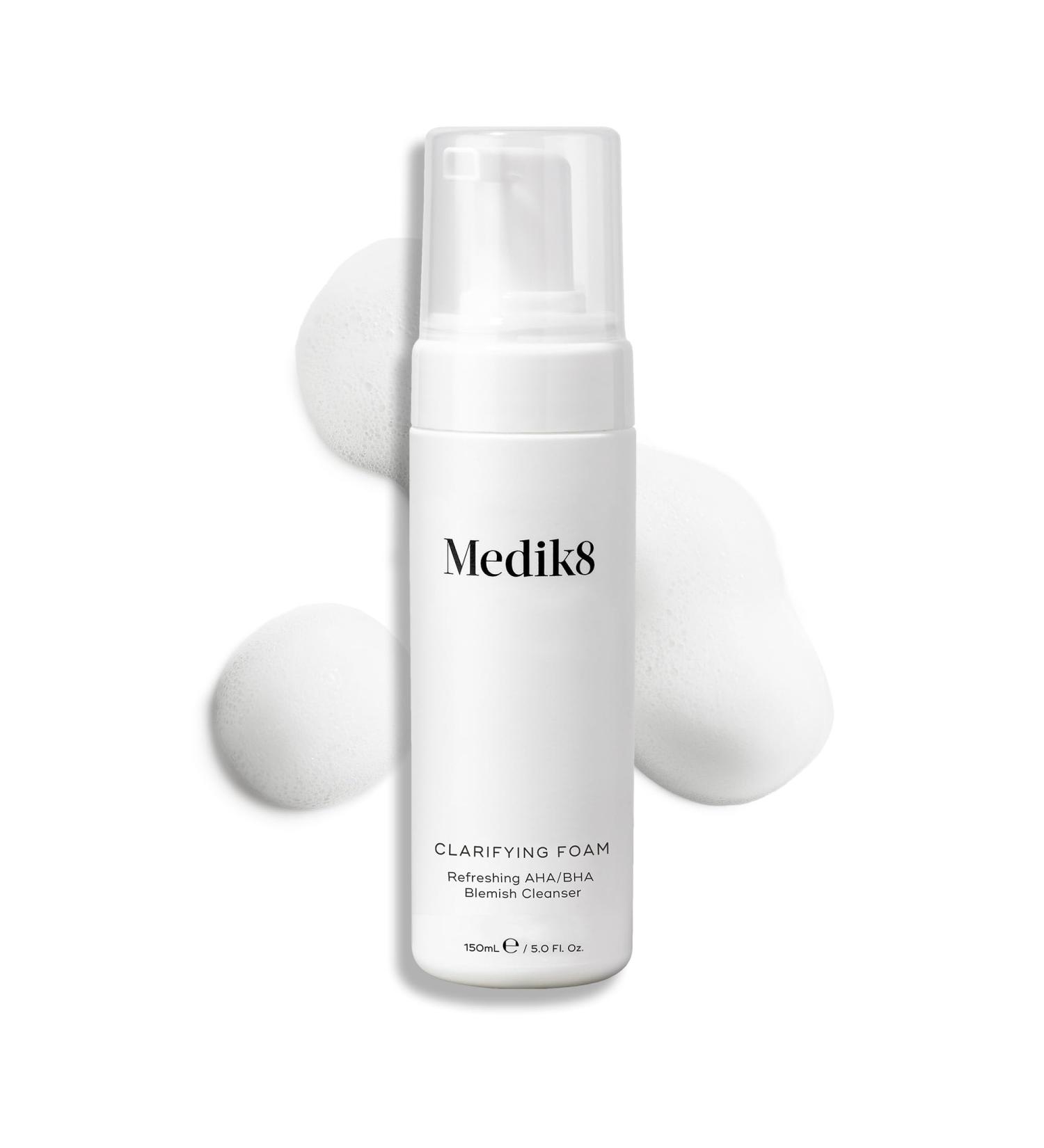 Medik8 Clarifying Foam - Refreshing AHA/BHA Blemish Cleanser - Hydrates & Smooths - For Blemish-Prone Skin - 150ml - Buy Online on SooperMarket.com