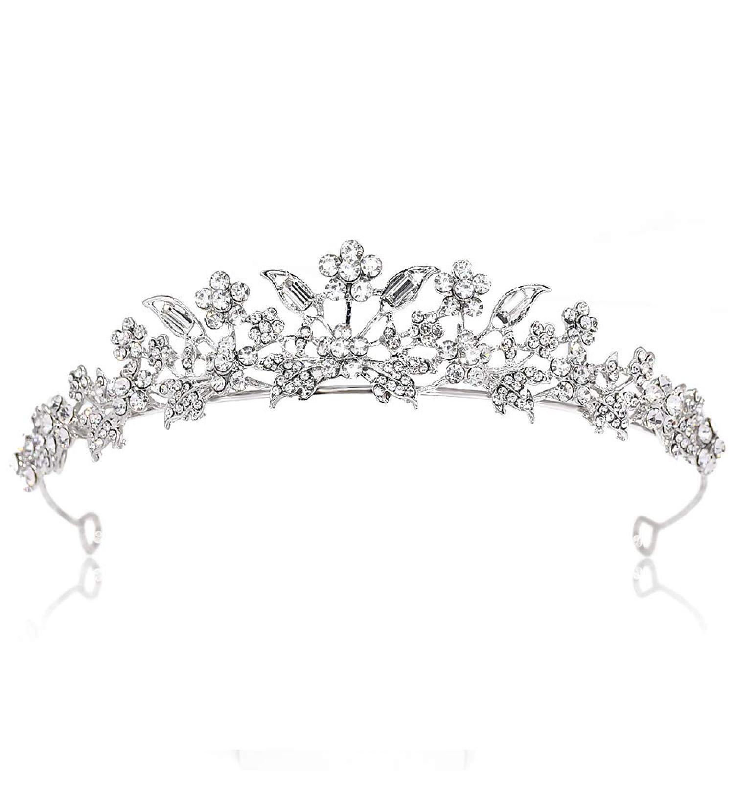 Rhinestone Crystal Tiara Headband Queen Princess Crown for Women - Silver - Buy Online on SooperMarket.com