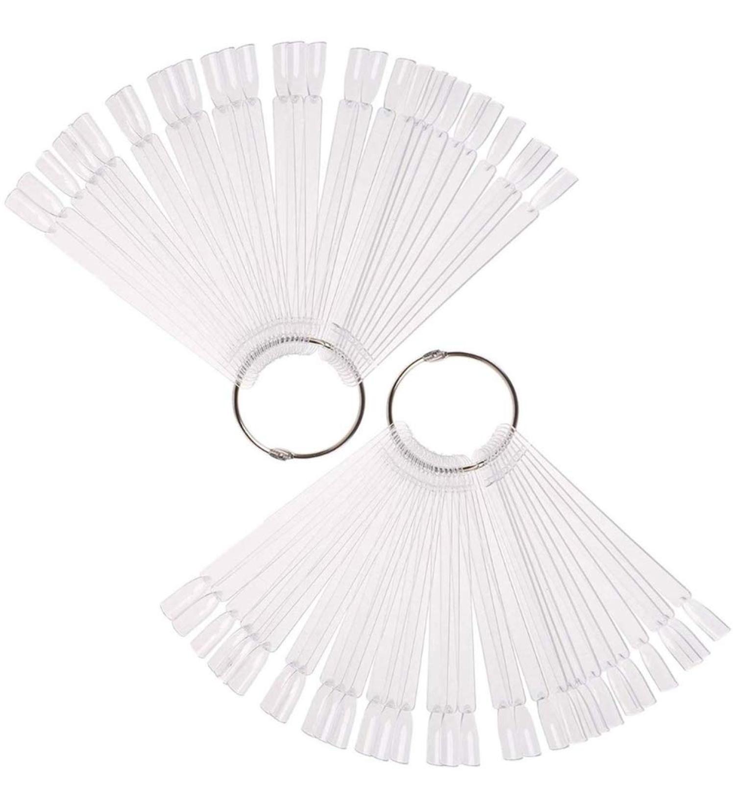 100 PCS Transparent Nail Swatches Sticks Fan-shaped Polish Display Board for Nail Art Tips Practice - Buy Online on SooperMarket.com