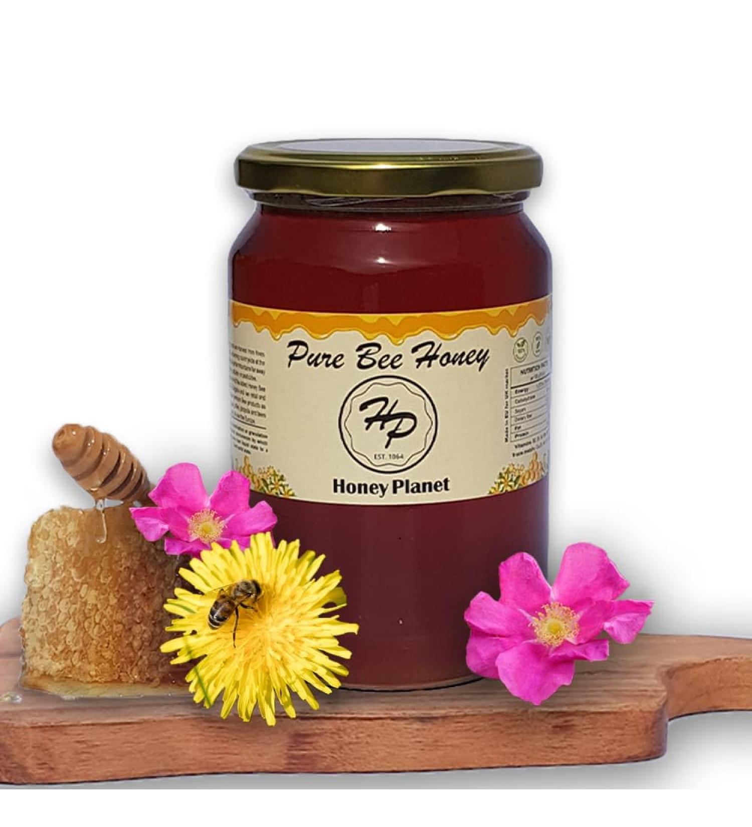 Natural Wildflowers Pure and Raw Honey from ECO/BIO Area Unheated Unpasteraised Unfiltered Wildflowers Mountain Honey harvested in our own Bee Farm (Large 1000 gram) 1 kg (Pack of 1) 1000.0 - Buy Online on SooperMarket.com