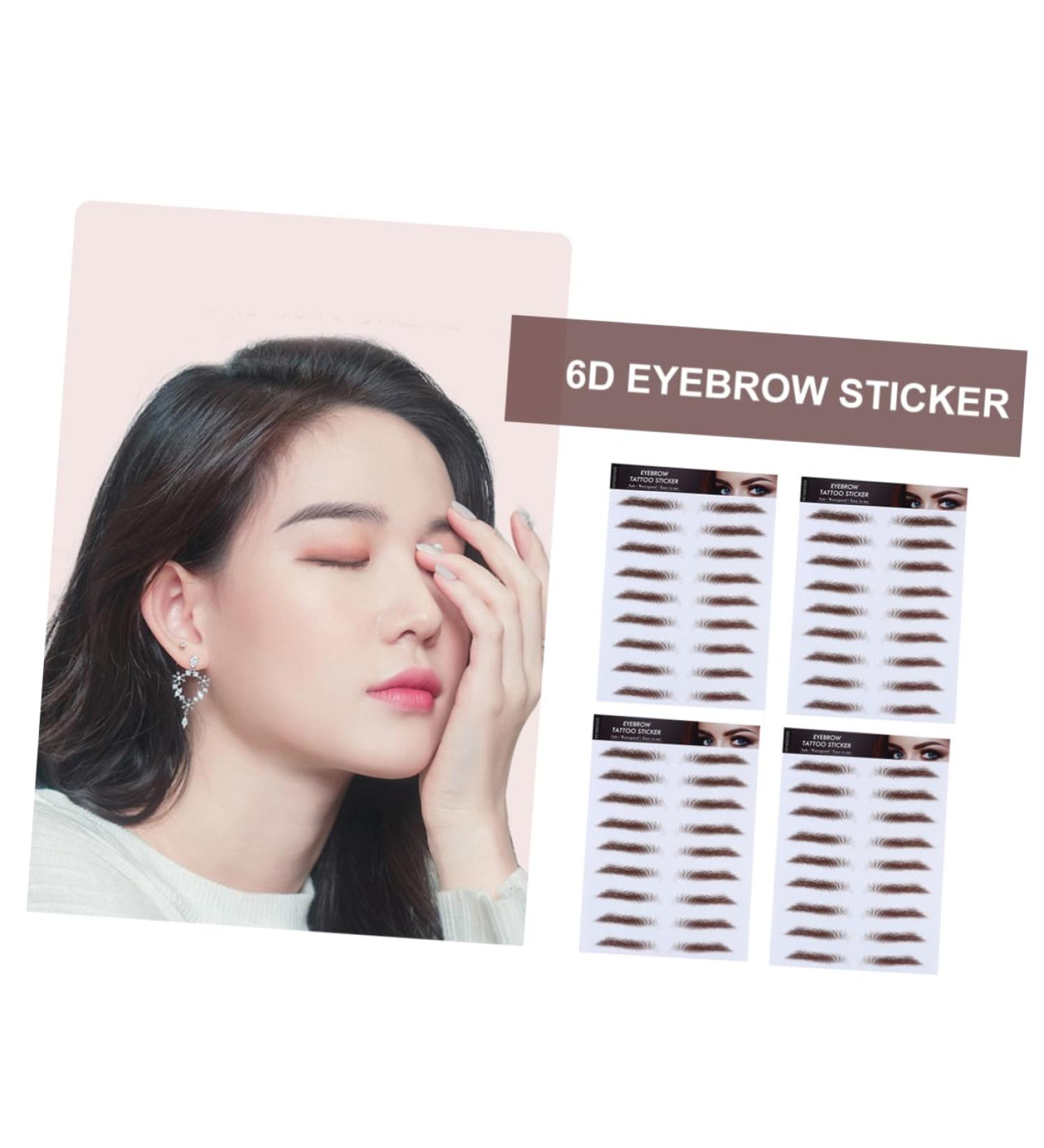 PLAFOPE 4pcs Eyebrow Stickers Eyebrow Transfer Sticker Black Stickers Eyebrow Stencils 4d Shaper Transport 21x15cm Brown - Buy Online on SooperMarket.com