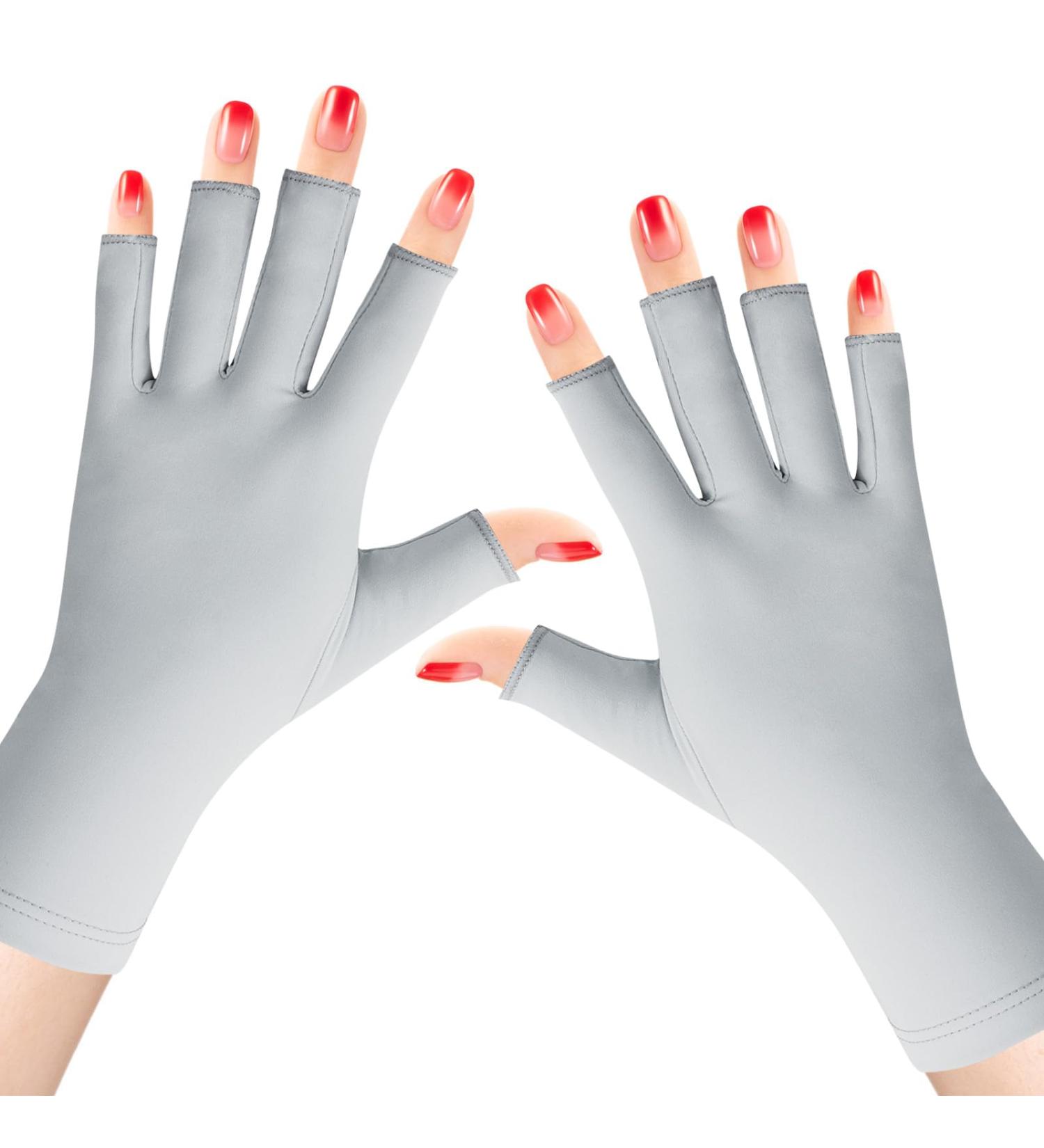Subay UPF50+ Fingerless UV Gel Manicure Gloves - Grey | UV Nail Protection - Buy Online on SooperMarket.com