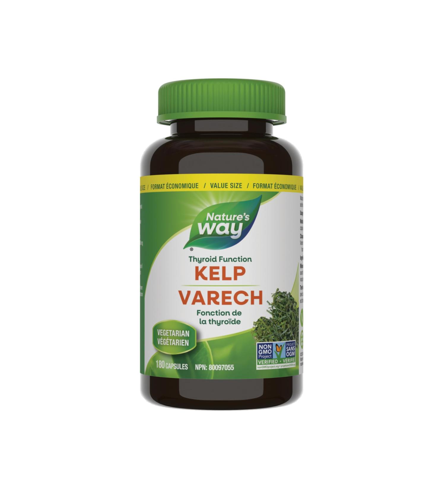 Nature s Way Kelp - Iodine Supplement for Thyroid Support from Kelp - Non-GMO - 180 Vegetarian Capsules Value Size 180 Count (Pack of 1) - Buy Online on SooperMarket.com