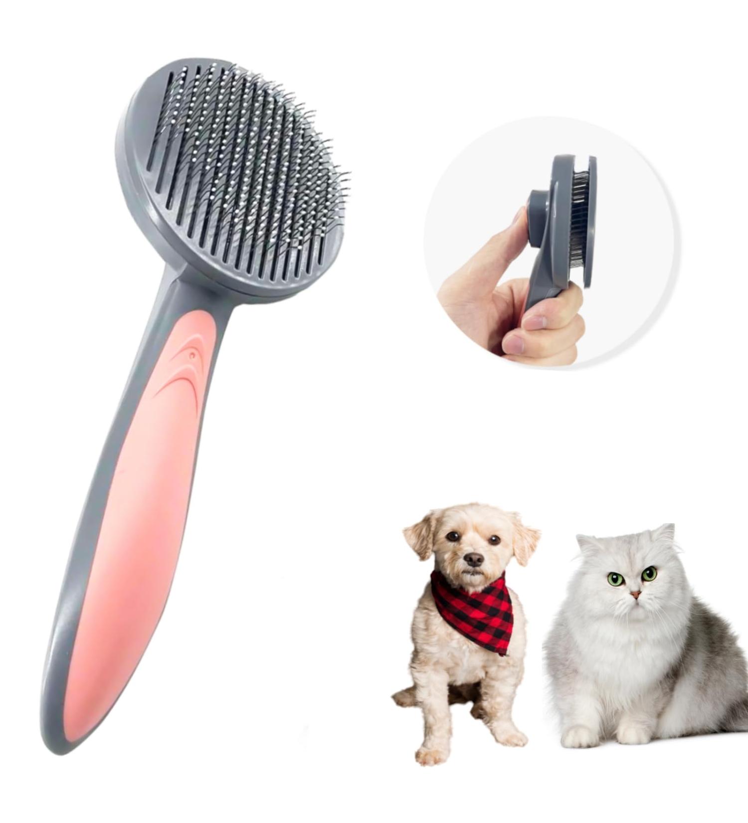 Willight Self-Cleaning Pet Brush for Dogs & Cats - Long & Short Hair - Pet Care Tool for Undercoat Removal - Pink - Buy Online on SooperMarket.com