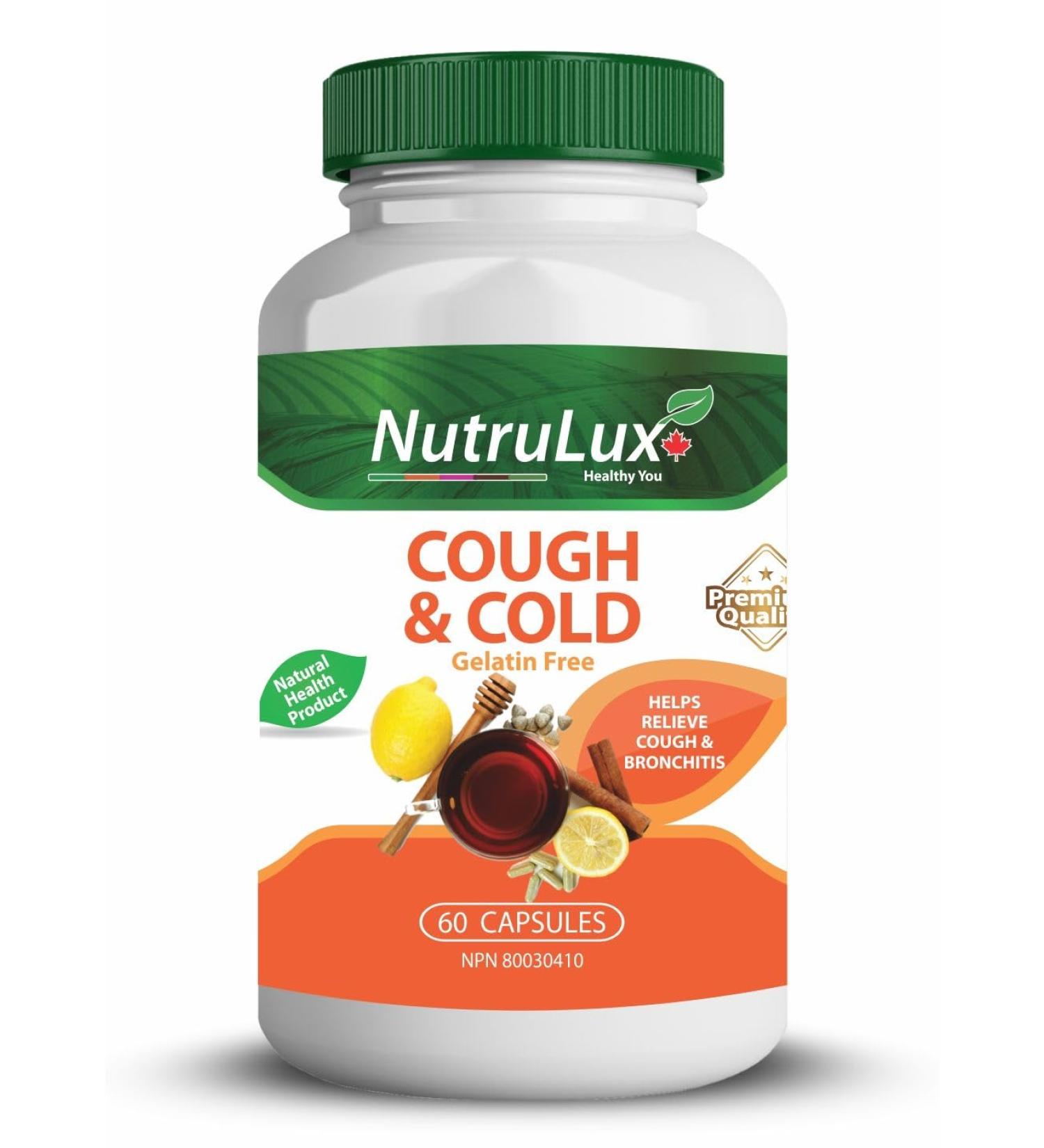 NutruLux Cough & Cold Capsules with 50mg Ocimum Tenuiflorum Halal Vegan Gelatin-Free Respiratory Health Supplement 120 Capsules (Pack of 2) - Buy Online on SooperMarket.com