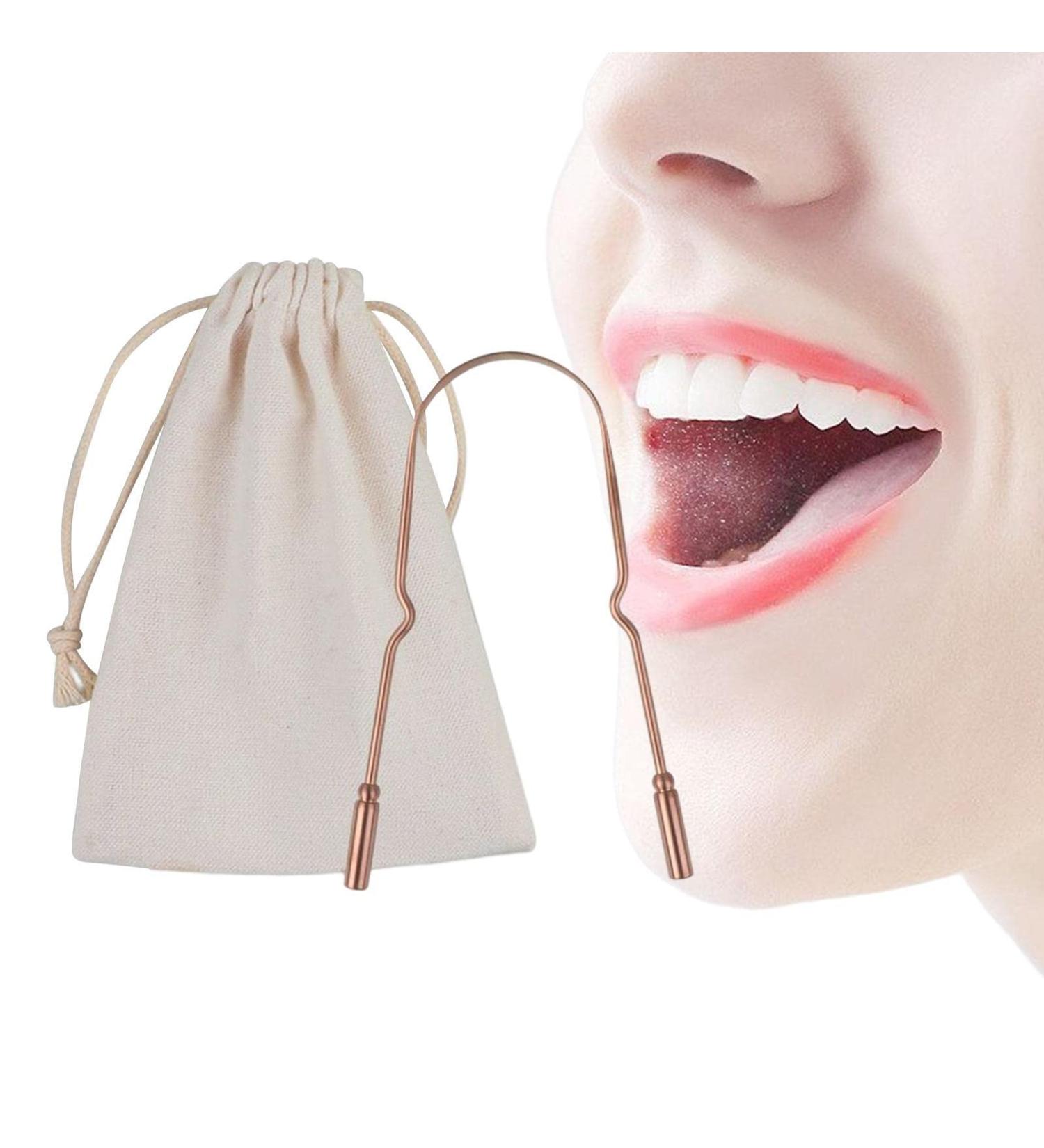 Ecoticfate Stainless Steel Tongue Scraper - U-Shaped Tongue Cleaning Brush for Bad Breath & Oral Hygiene | International Shipping Available - Buy Online on SooperMarket.com