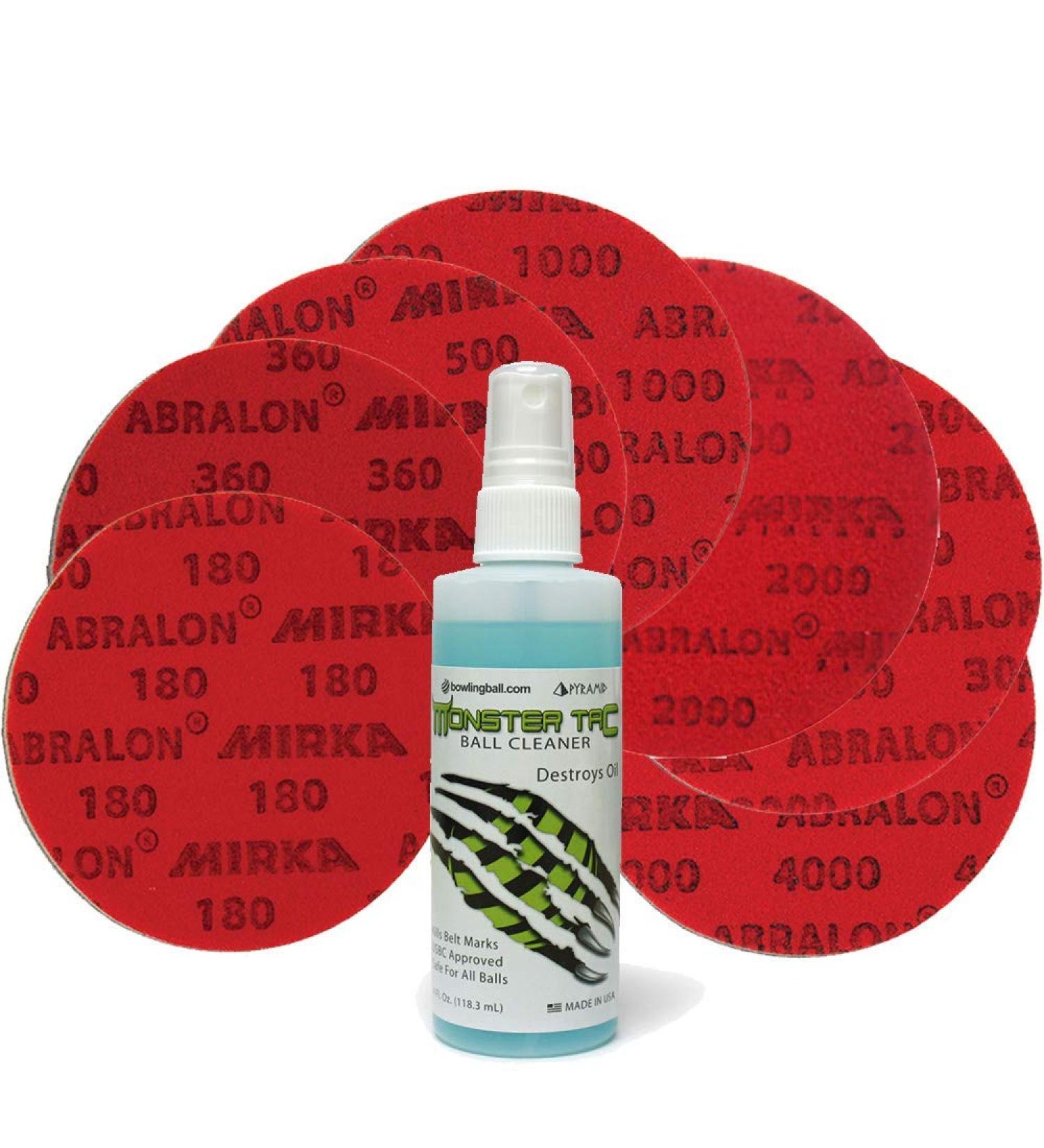 bowlingball.com Total Bowling Ball Resurfacing Kit - Set of 7 Abralon Pads + Monster Tac - Buy Online on SooperMarket.com