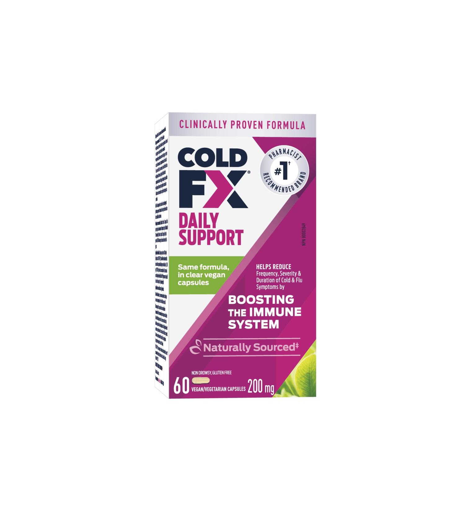 COLD-FX Daily Support support your immune system with North American Ginseng Extract Helps Reduce Frequency and Severity of Cold and Flu Symptoms Daily Immune System Booster 60 Vegan Capsules - Buy Online on SooperMarket.com