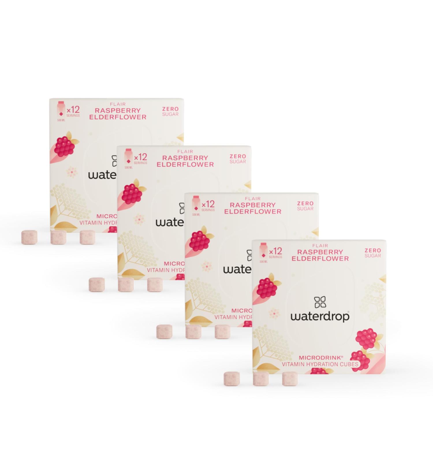Waterdrop Microdrink Raspberry - Sugar-Free Beverage Powder 48 Drops for 24 Liters Low-Calorie Effervescent Tablet with Vitamins - Buy Online on SooperMarket.com