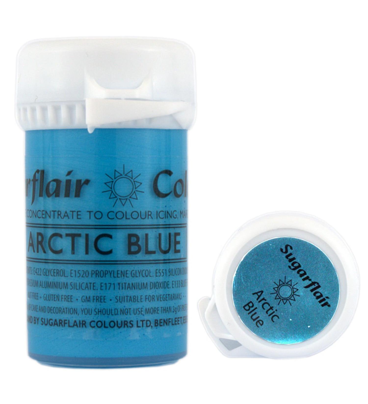 Sugarflair - Satin range - Arctic Blue - Cake decoration concentrated liquid food colour paste