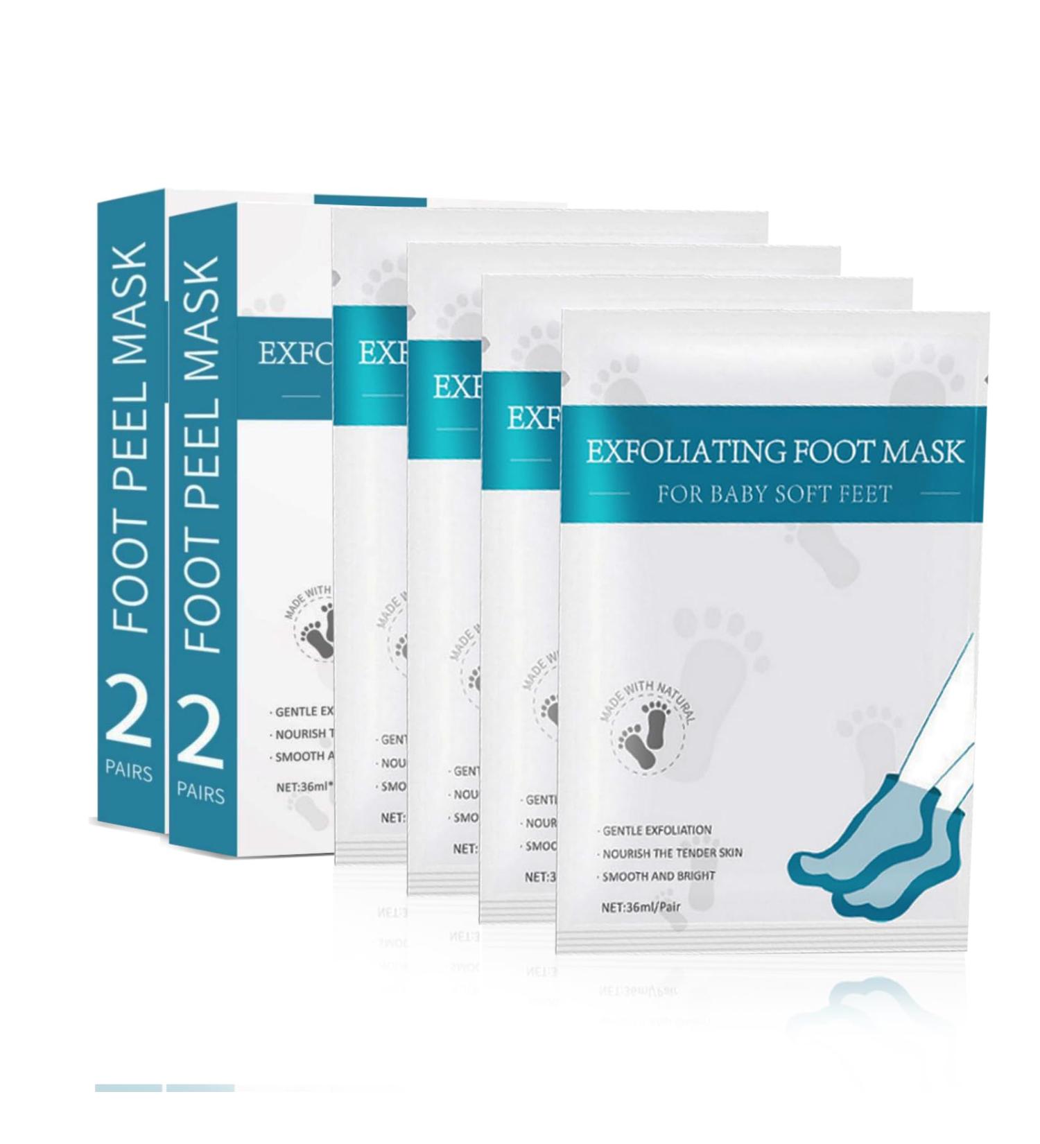 Foot Mask - 4 Pairs Peeling & Moisturizing Socks for Dry Cracked Feet | Spa Treatment for Men & Women | Gentle Corn Removal - Buy Online on SooperMarket.com