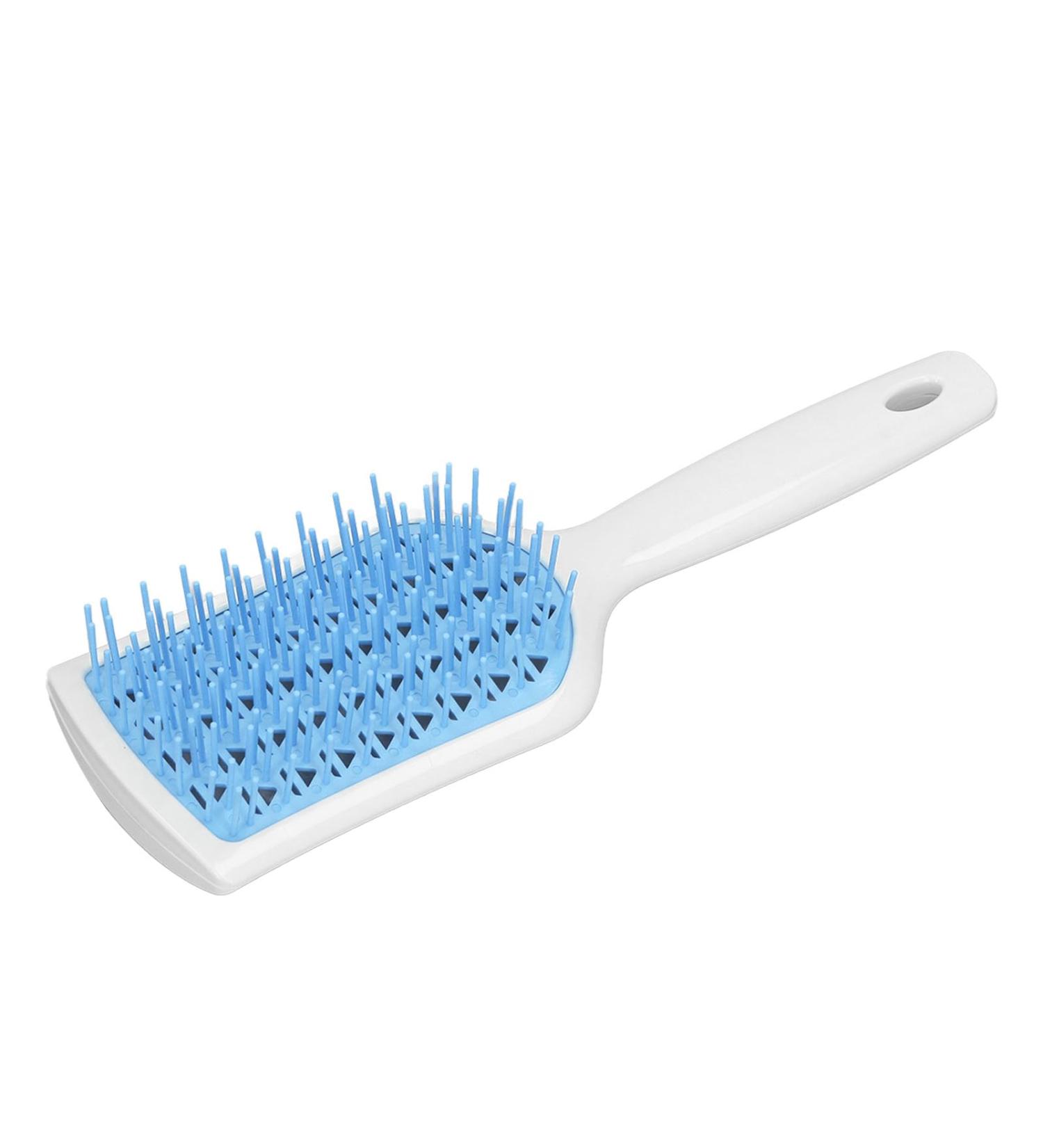 Buy Paddle Brush Set - Aerating Hair Brush for Thick Hair Straightening & Blow Drying - 4 Pack with White Handle & Blue Tooth - Buy Online on SooperMarket.com