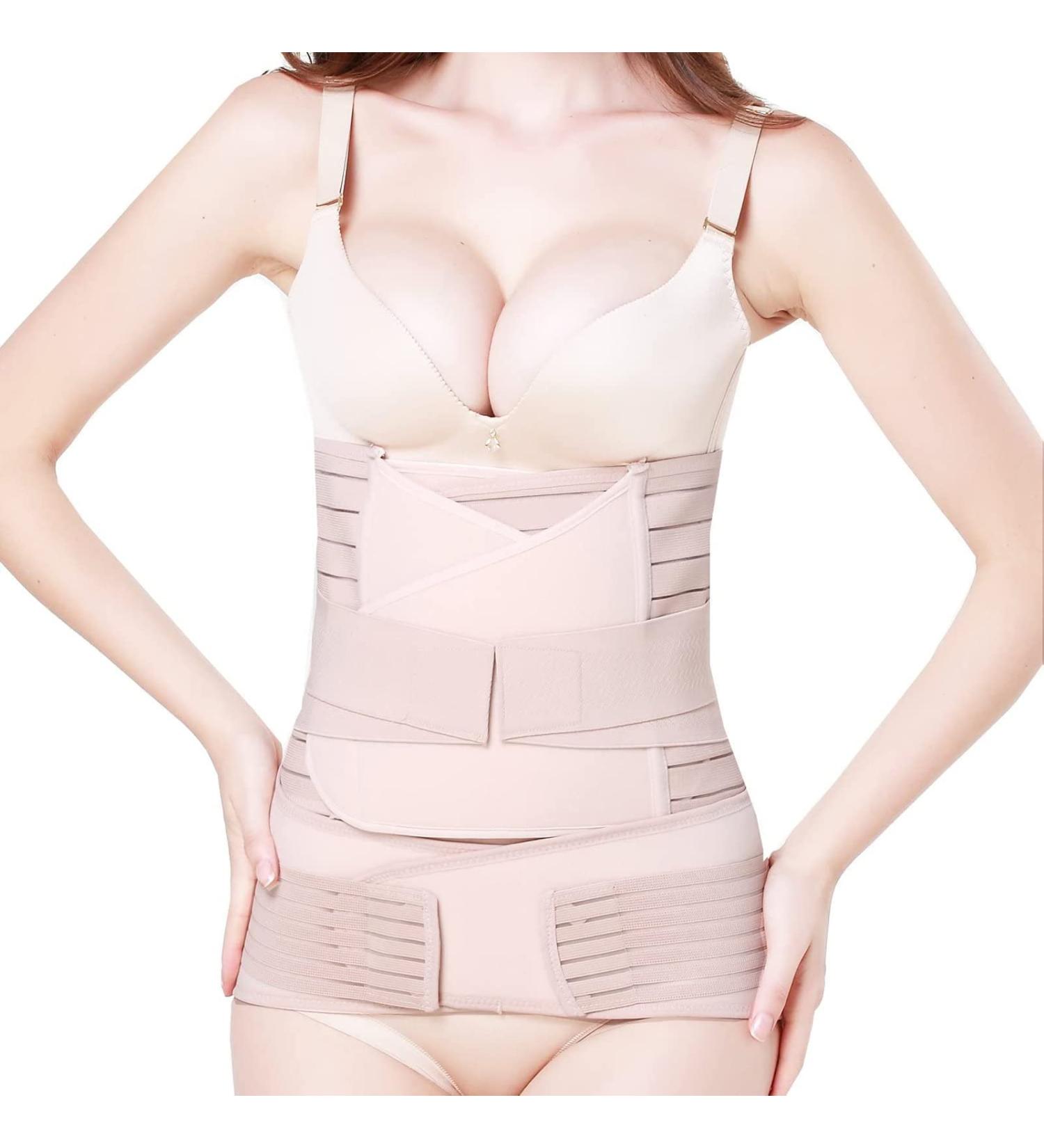 3-in-1 Postpartum Support Belt for Women | Abdominal Belt for After Birth & C-Section Recovery - Beige, Size L - Buy Online on SooperMarket.com